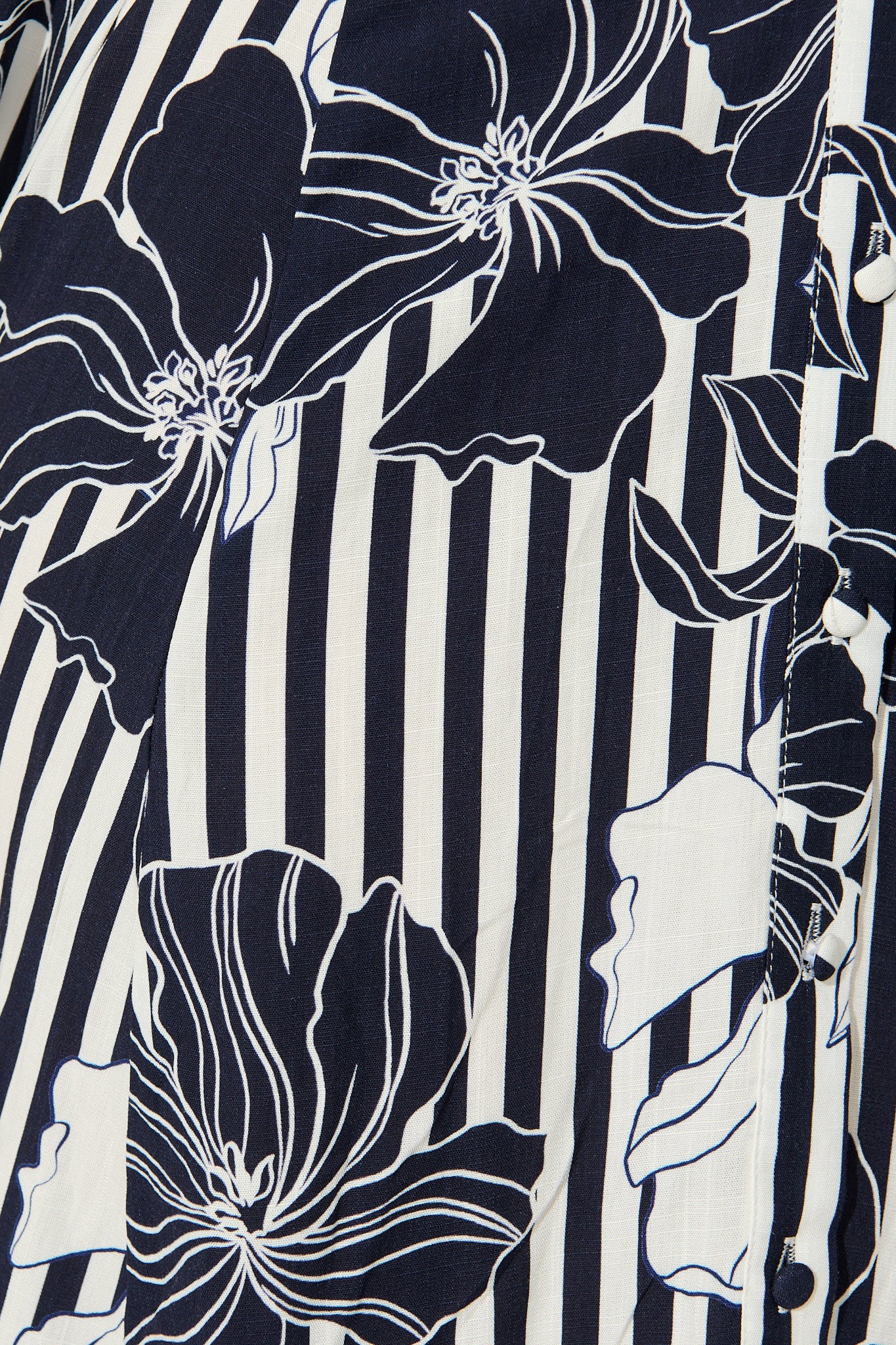Coastal Charm Shirt Dress in Navy Stripe Floral - Image 11