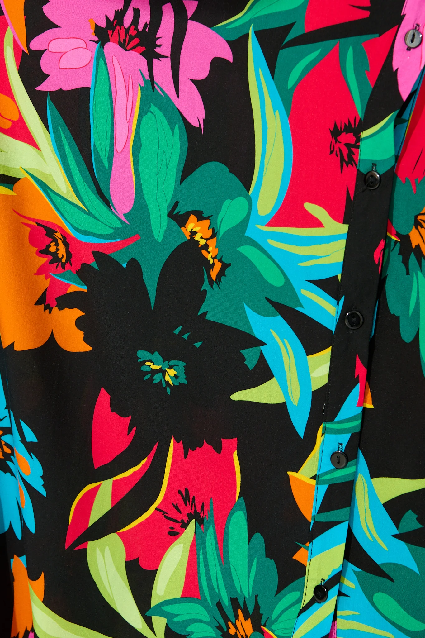 Coco Maxi Shirt Dress In Black Multi Floral - Image 6