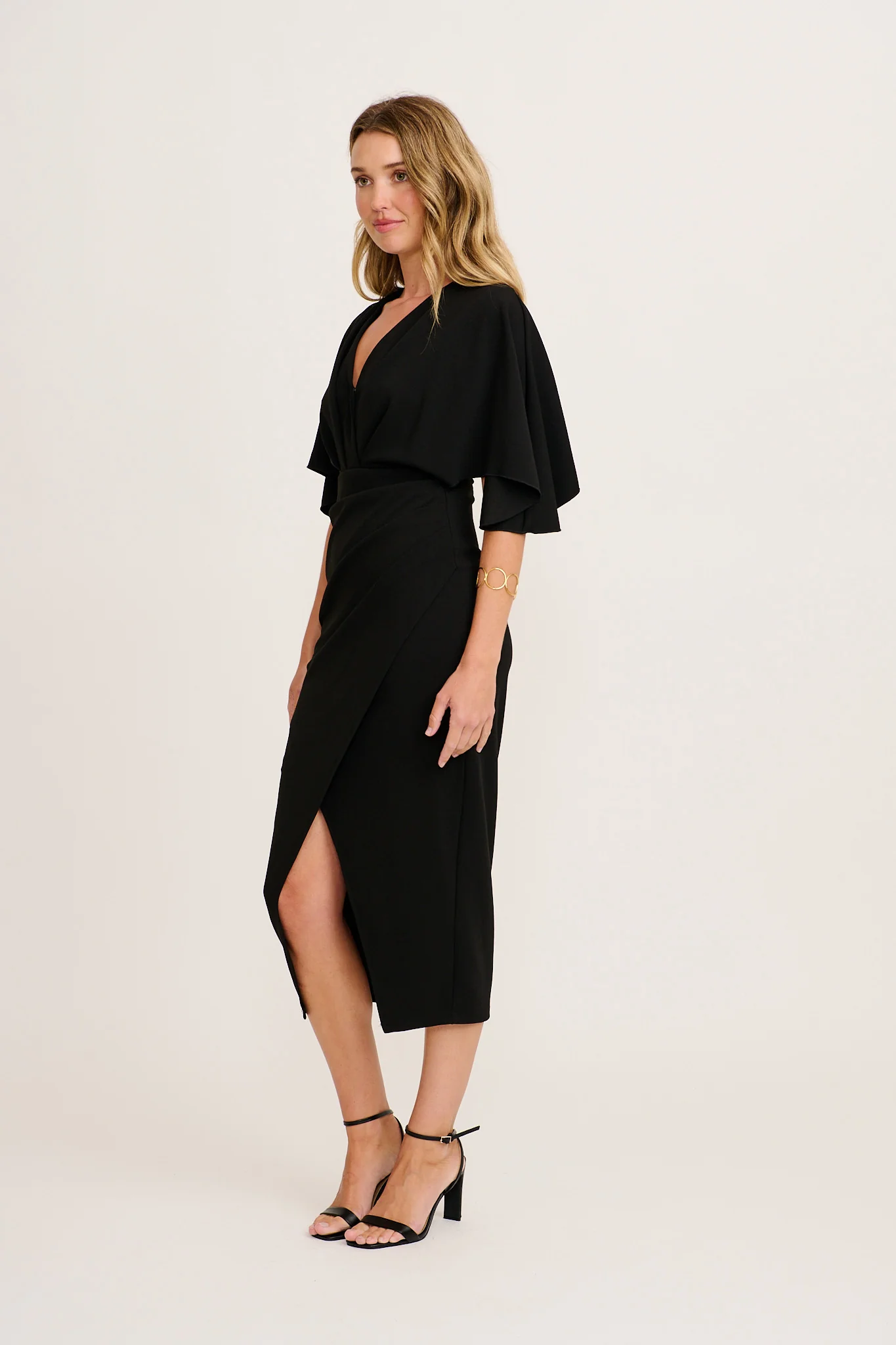 Coleen Midi Dress in Black - Image 3