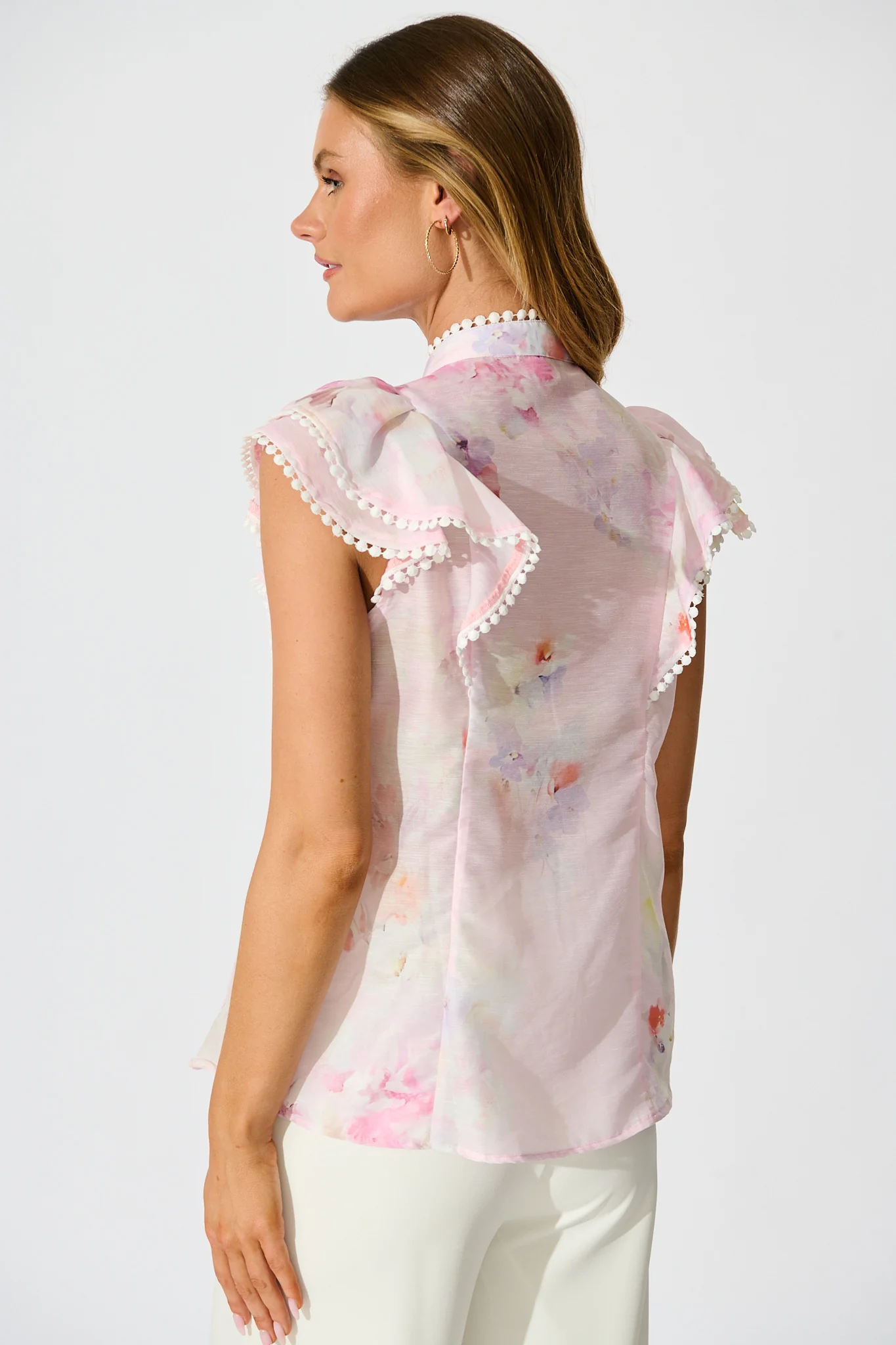 Conessa Top in Light Pink Floral - Image 3