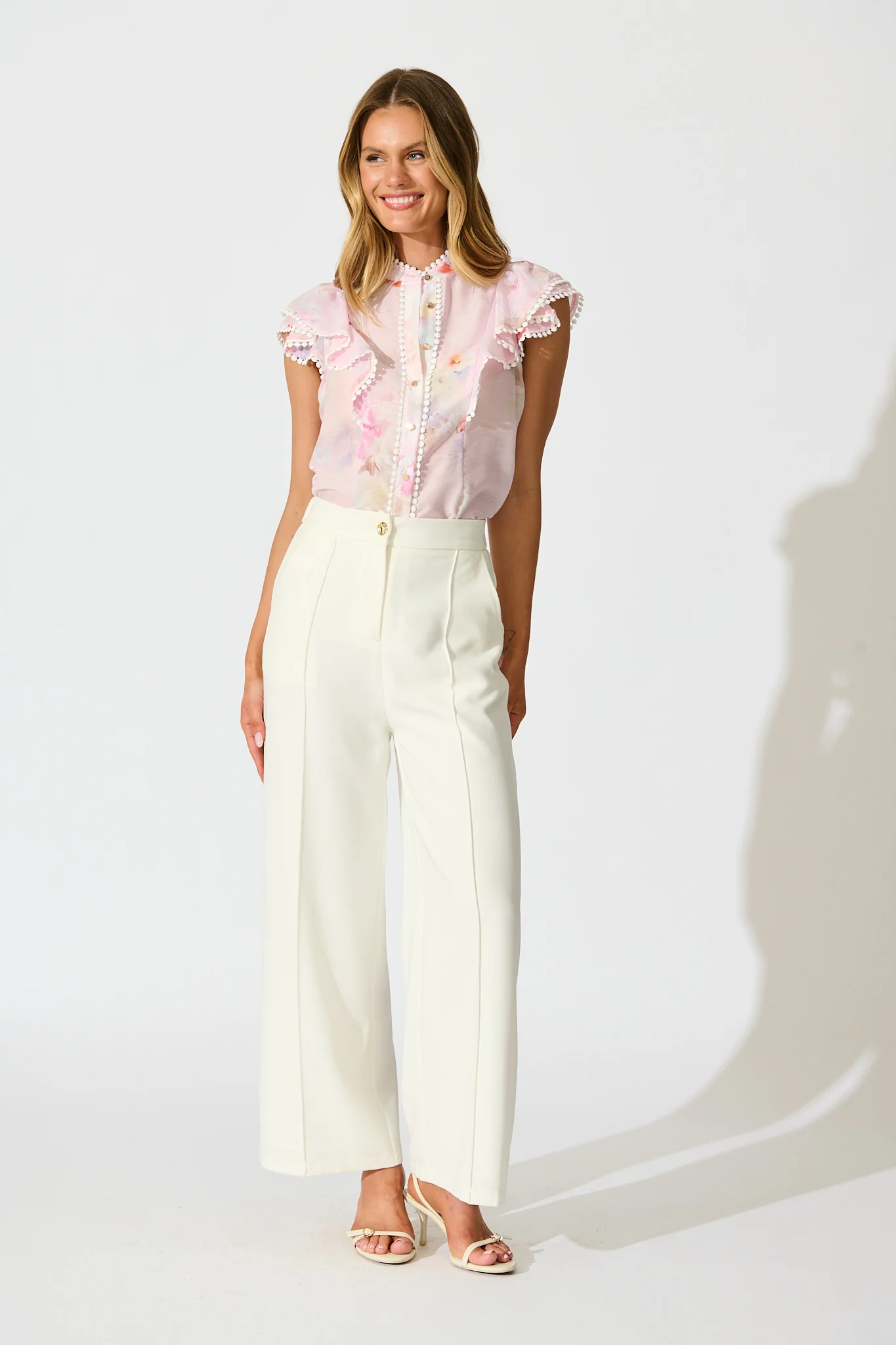 Conessa Top in Light Pink Floral - Image 4