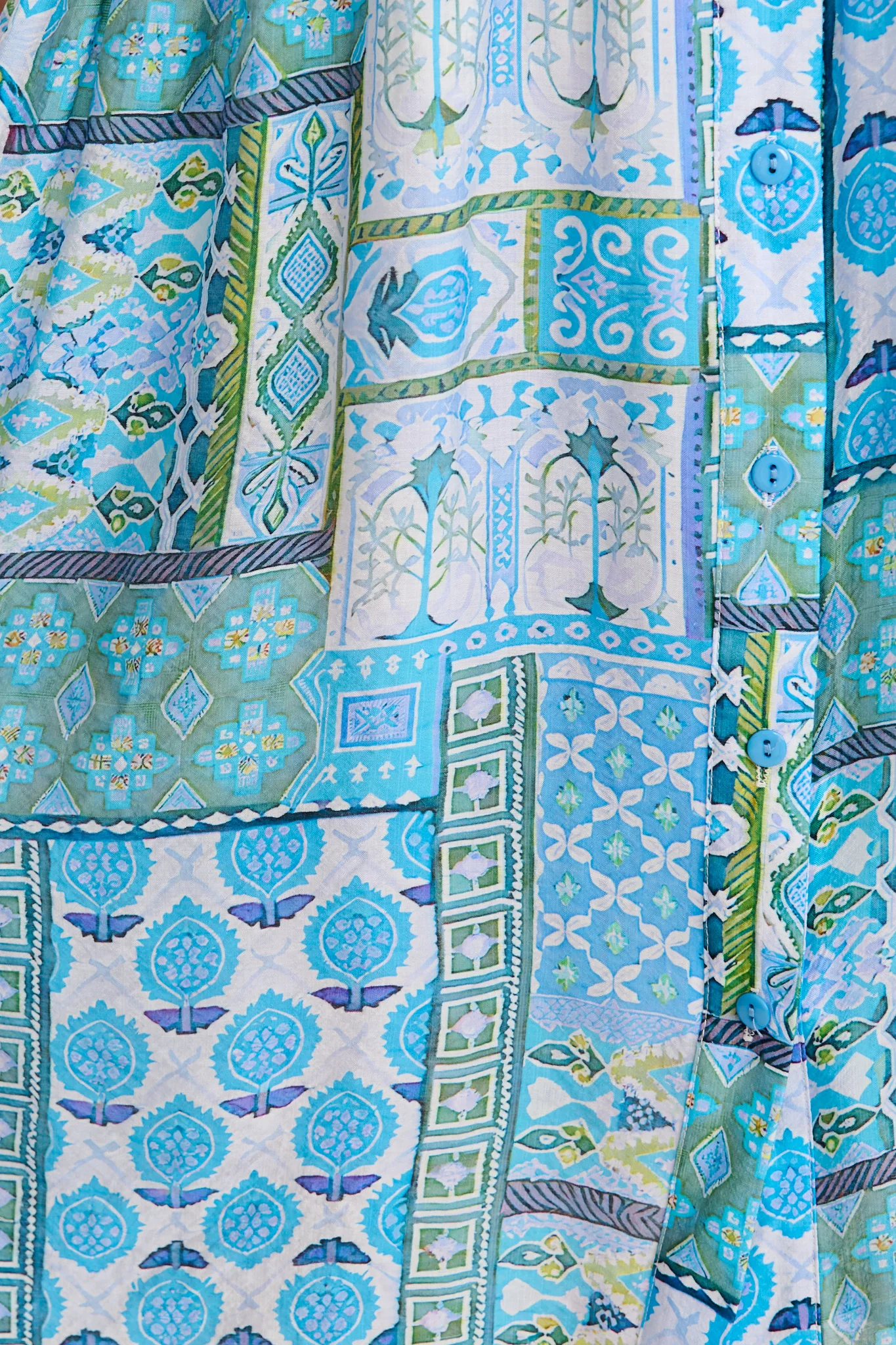 Cool Love Dress in Blue Tile Print - Image 6