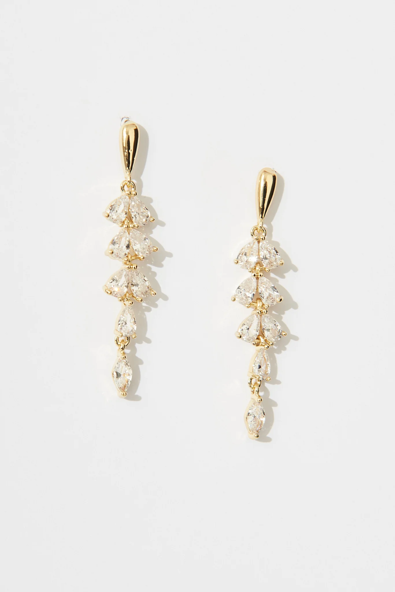 Cora Drop Earrings In Gold Diamante