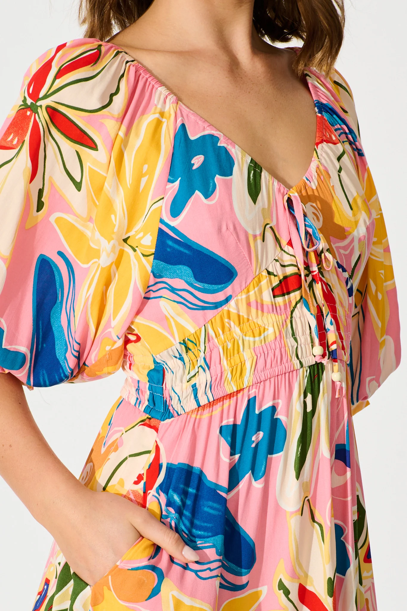 Corali Maxi Dress in Pink with Multi Print - Image 6