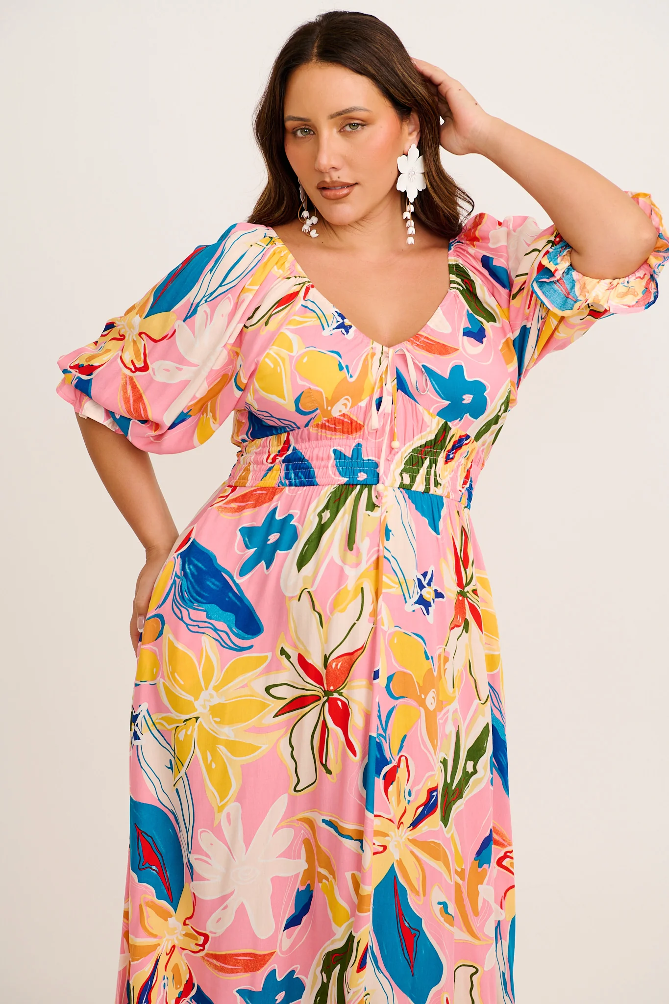 Corali Maxi Dress in Pink with Multi Print - Image 7