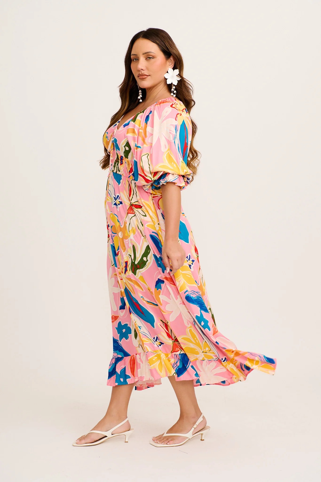 Corali Maxi Dress in Pink with Multi Print - Image 8