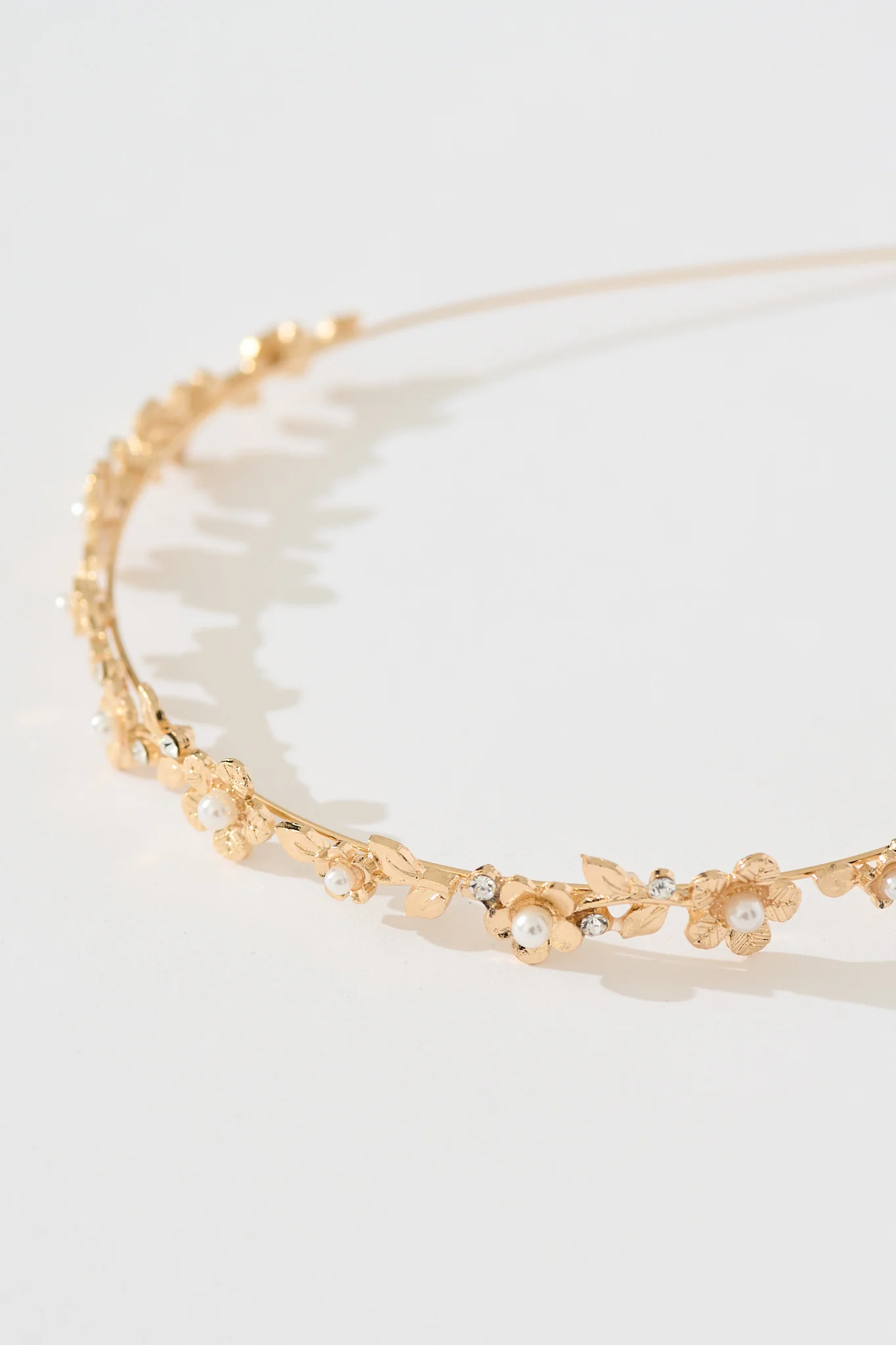 Cordelia Headband in Rose Gold with Pearl and Diamante - Image 4