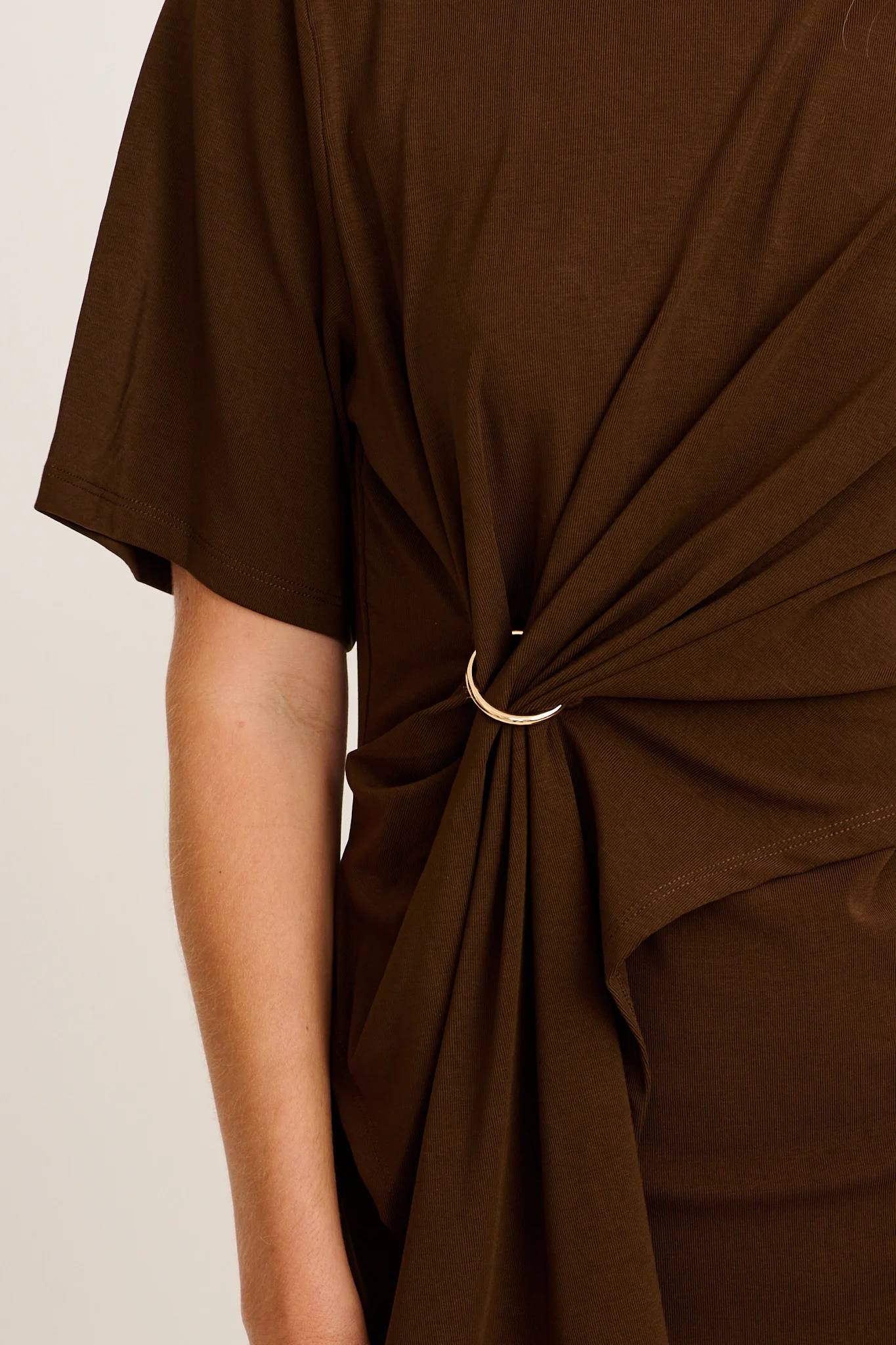 Core T-Shirt Dress in Chocolate - Image 5
