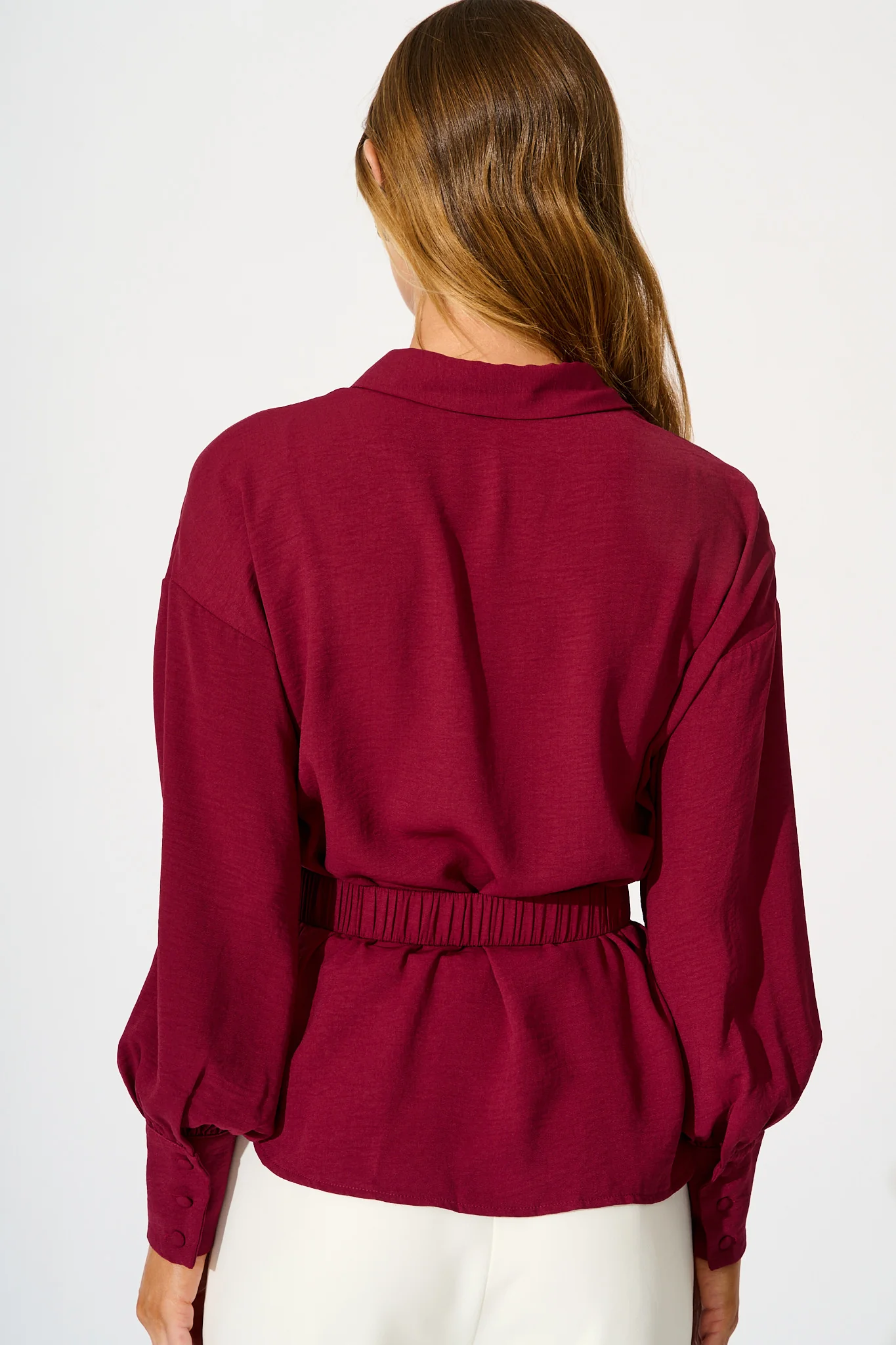 Corporate Chic Shirt in Wine - Image 3