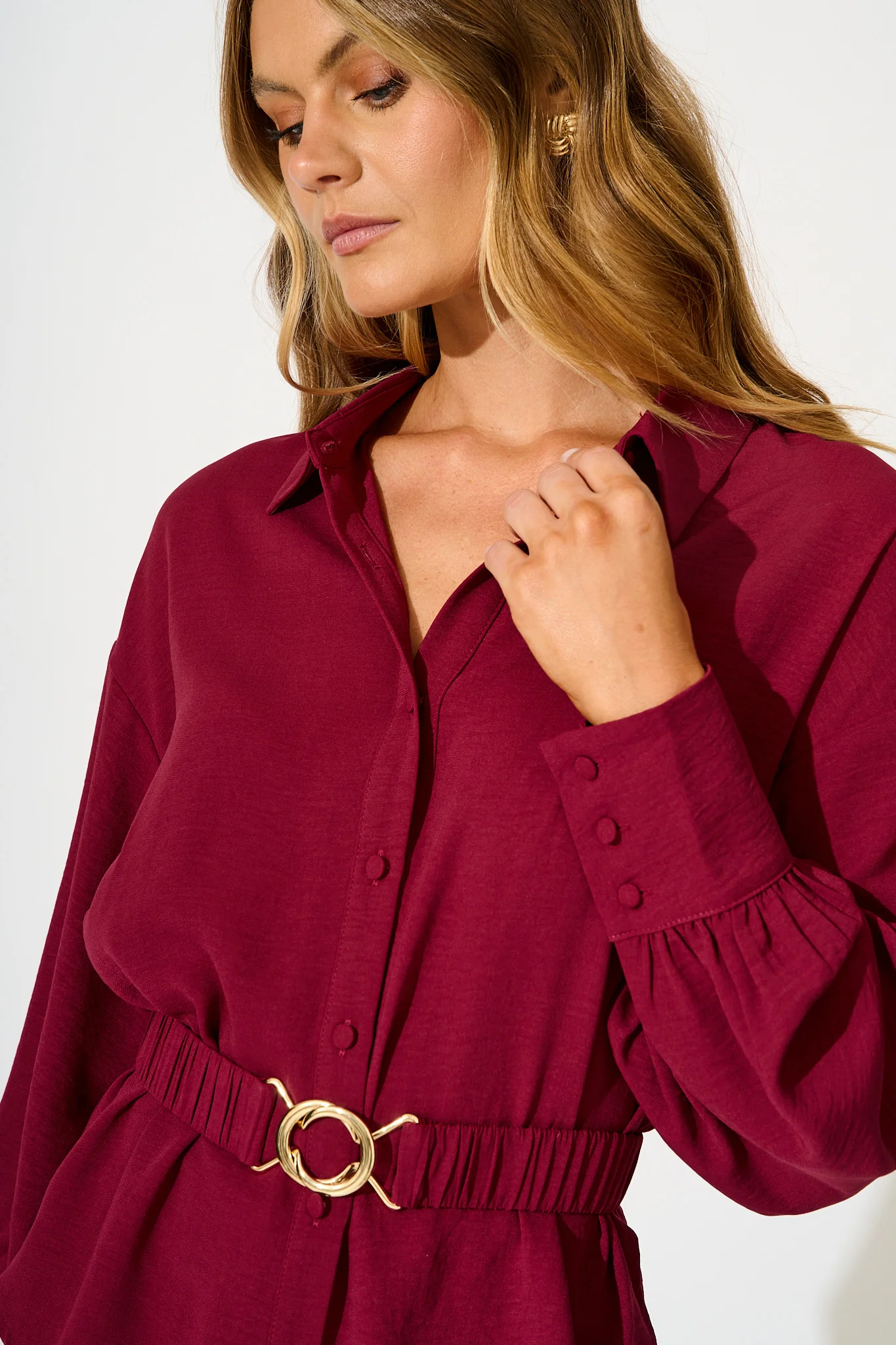 Corporate Chic Shirt in Wine - Image 5