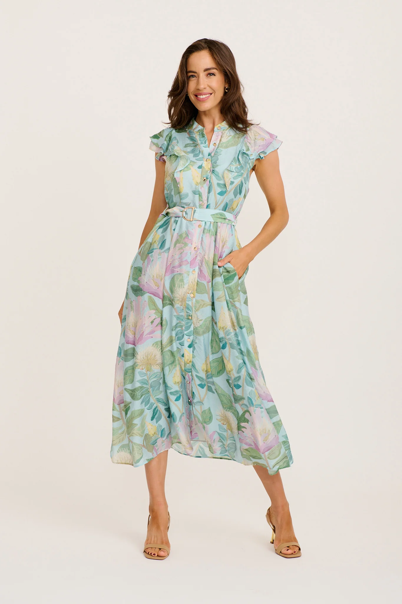 Cosmic Energy Midi Dress in Green