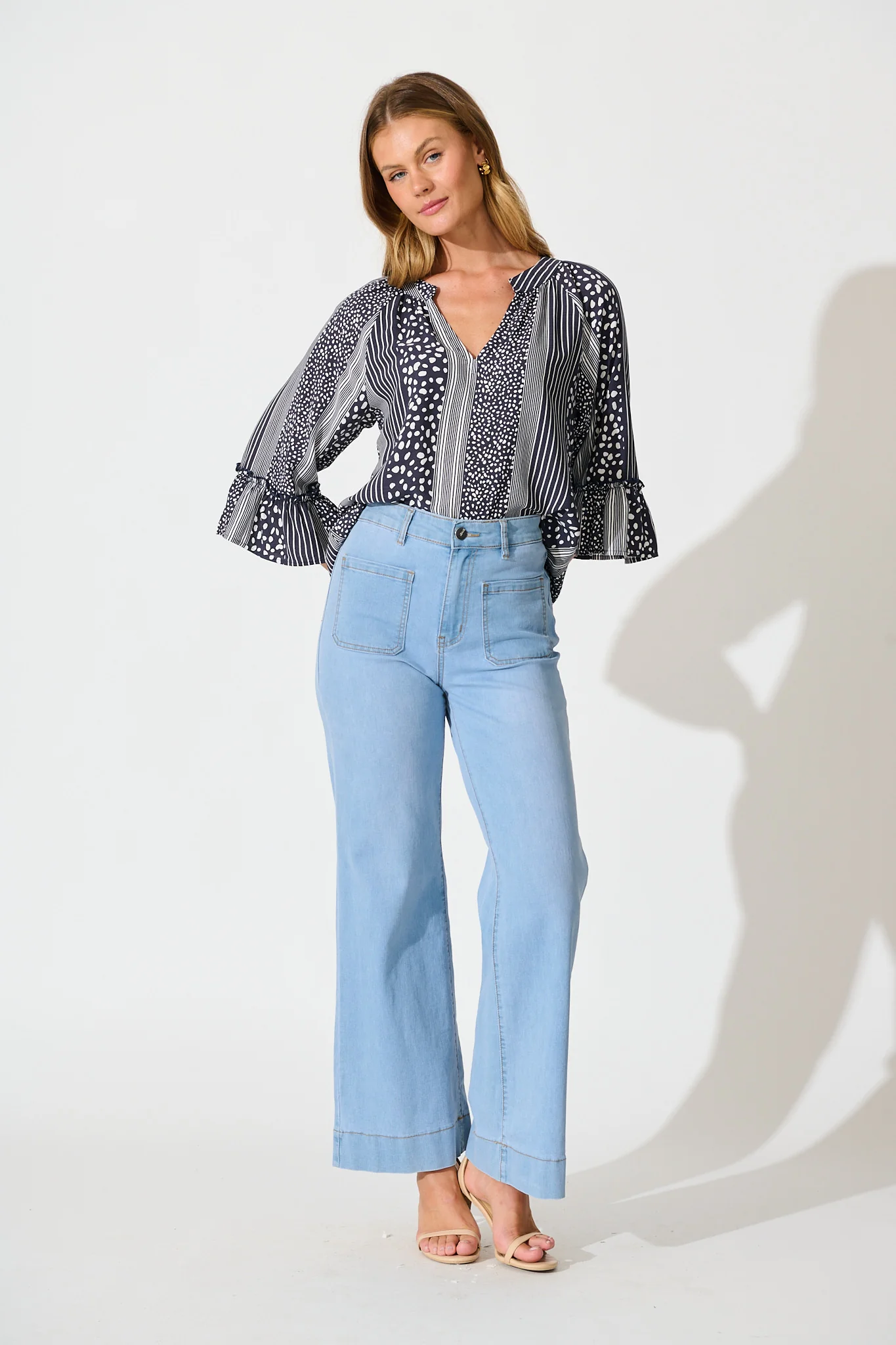 Costa Del Mar Top in Navy Spot and Stripe - Image 4