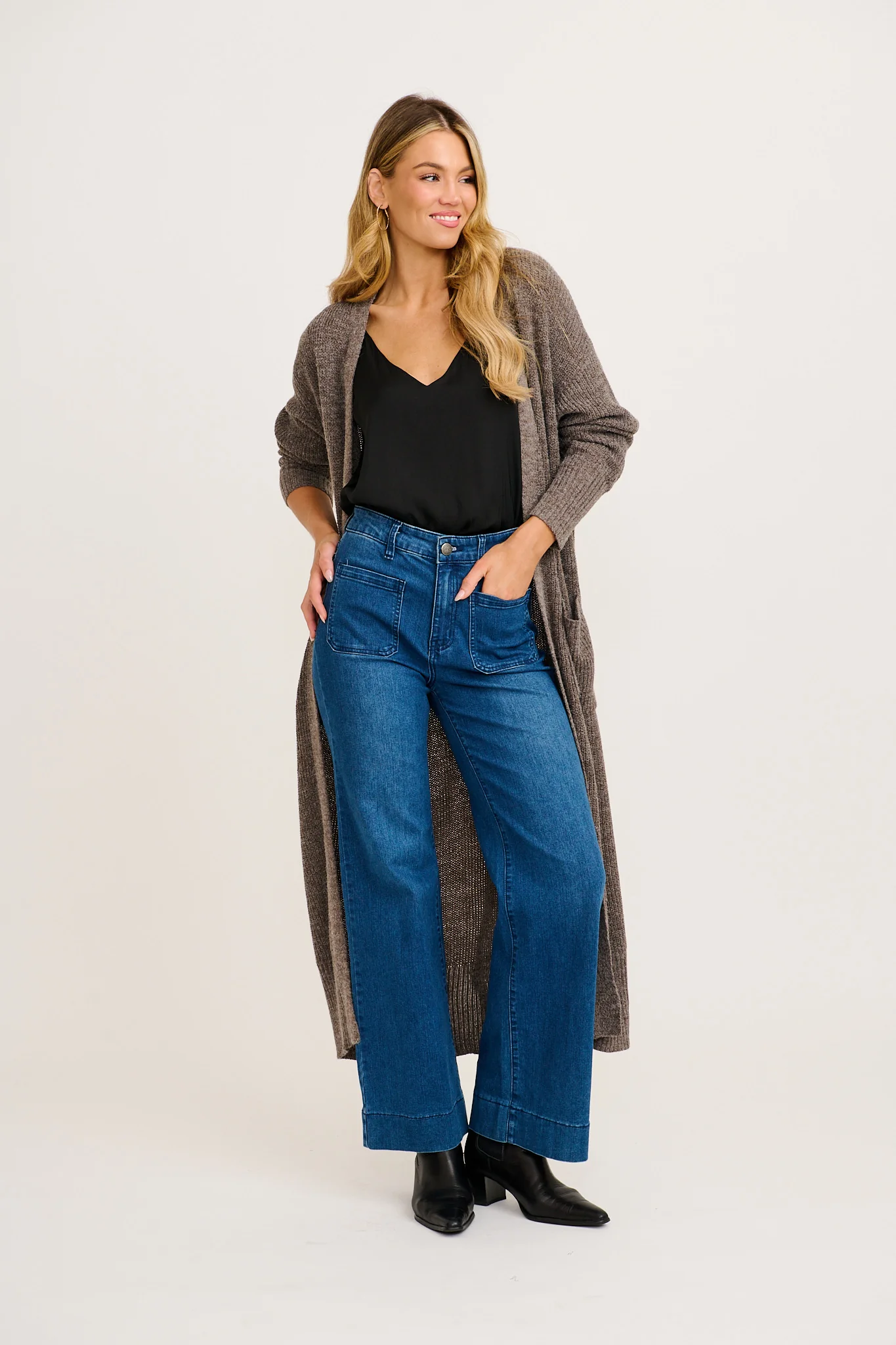 Cuddle Cloud Knit Cardigan in Charcoal Wool Blend