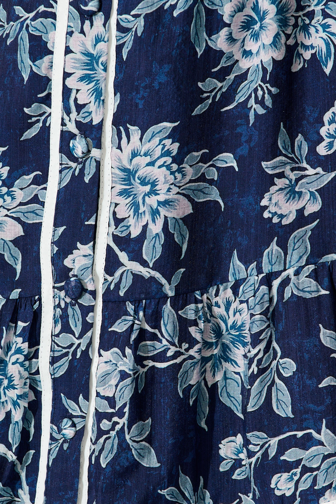 Cupids Kiss Dress in Navy Floral with Contrast Trim - Image 8