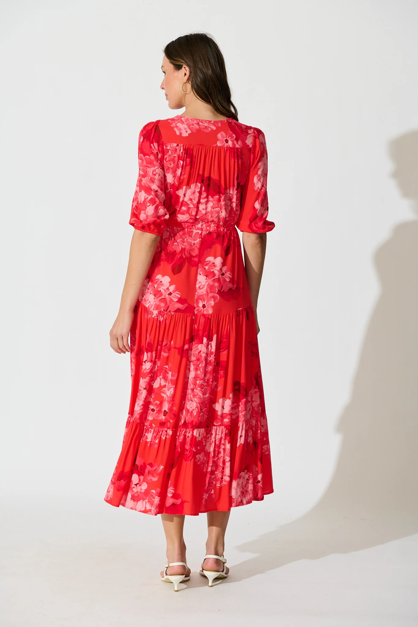Danielle Midi Dress in Red Floral - Image 4