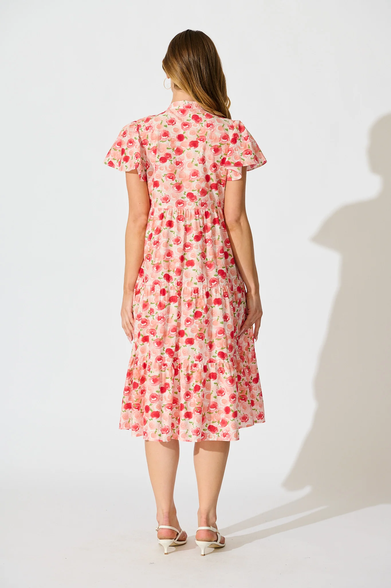 Darya Midi Smock Dress in Bright Multi Floral Cotton - Image 4