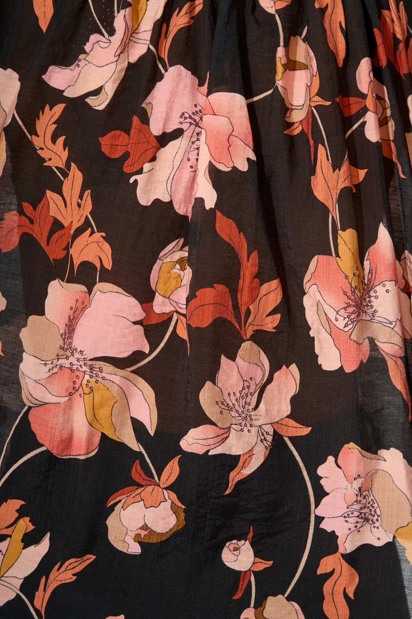 Davies Shirt in Black Floral with Black Lace Trim - Image 6