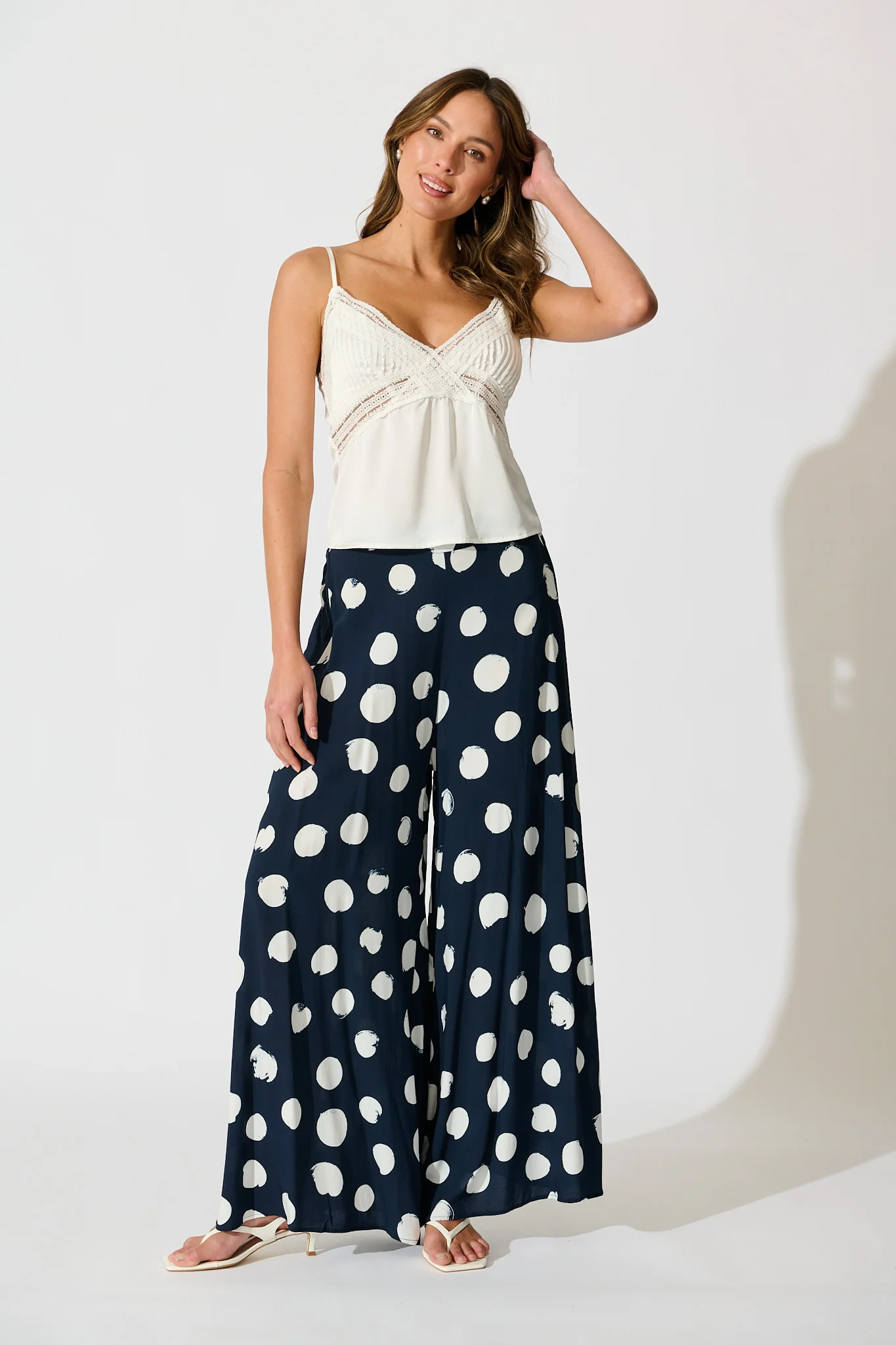 Denver Pant in Navy with White Spot - Image 4