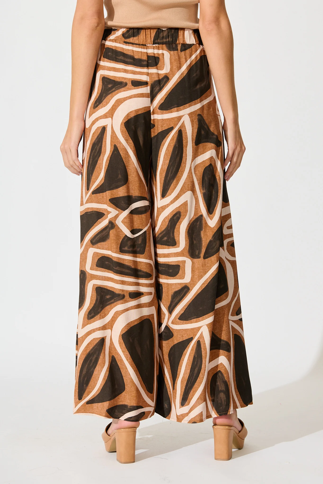 Denver Pant in Neutral Geometric Print - Image 3