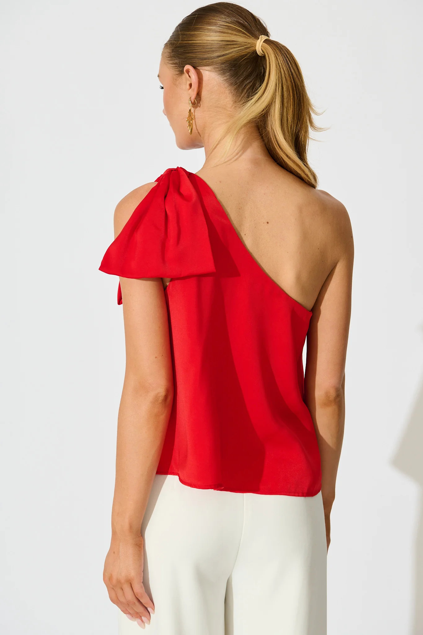 Denzel Top in Red Satin - Image 6