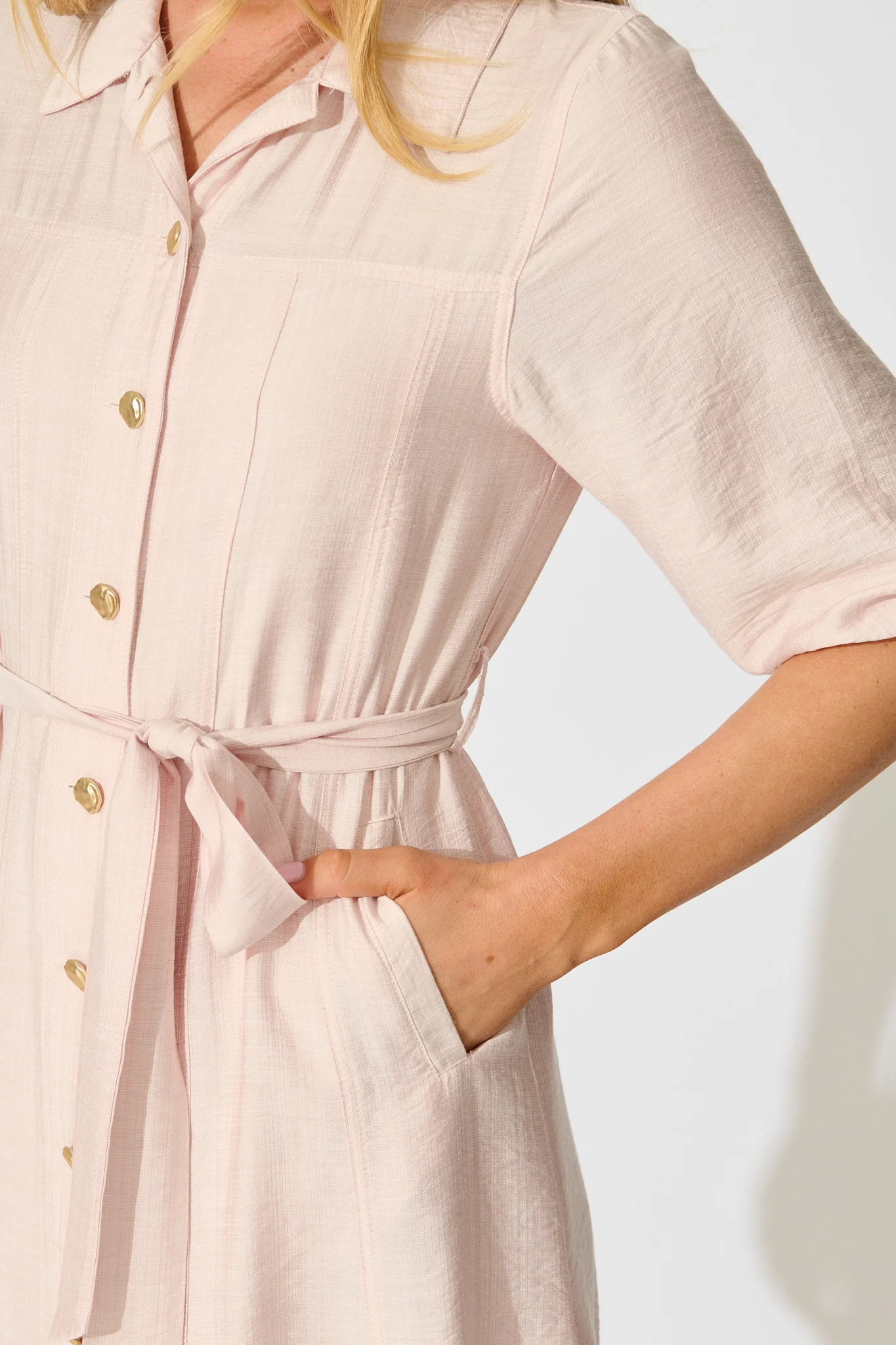 Deriana Shirt Dress in Pink - Image 5