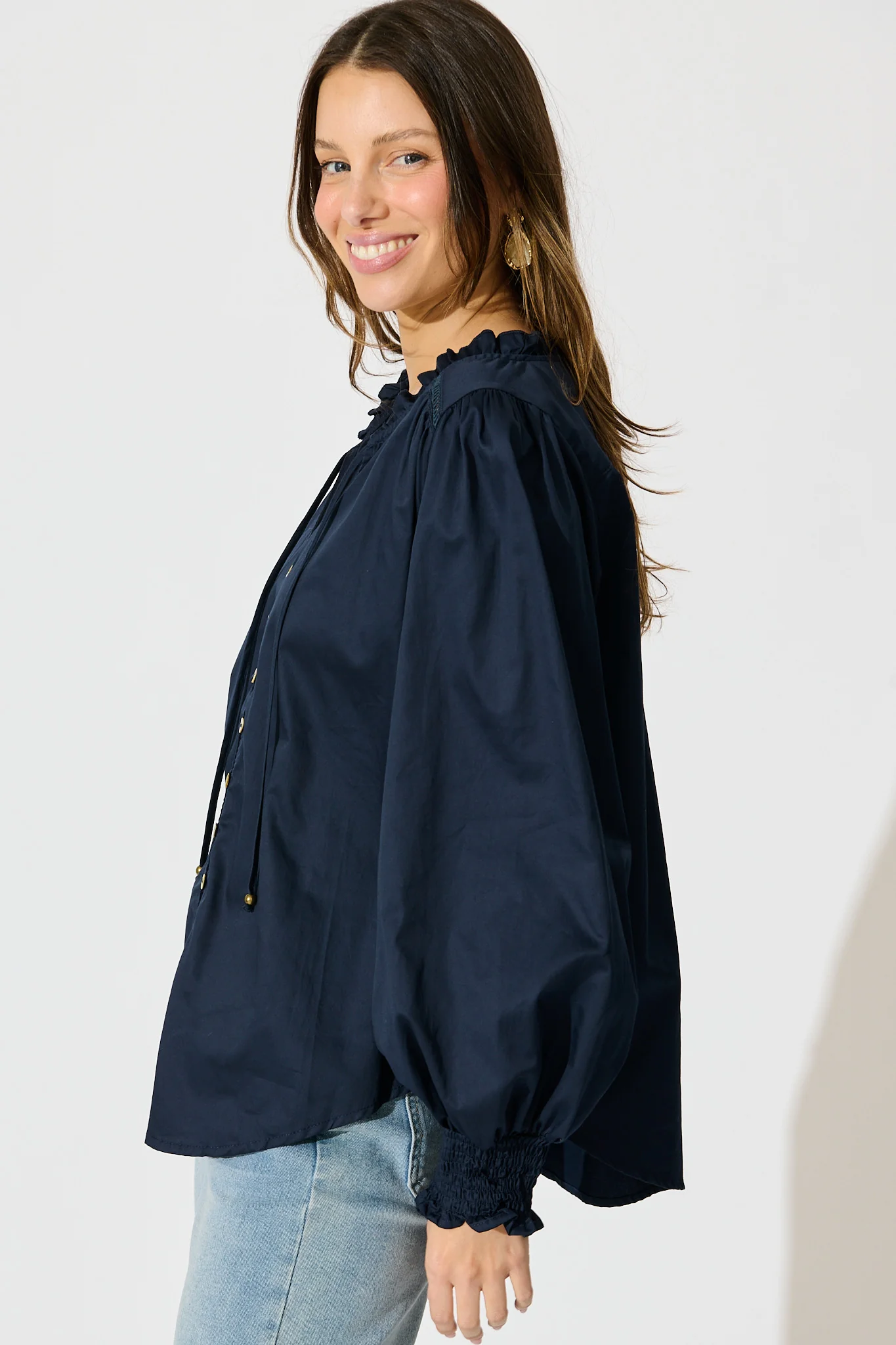 Devotion Top in Navy Cotton - Image 2