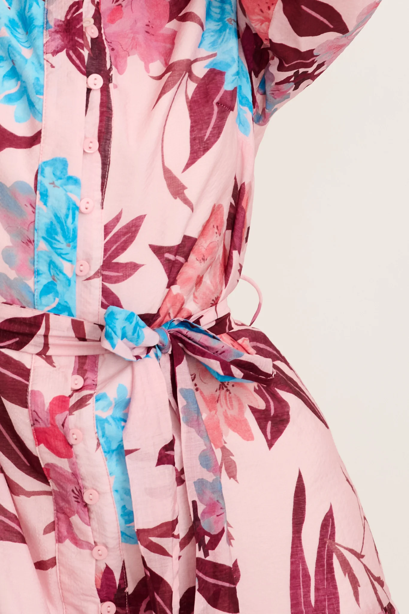 Dian Dress in Pink with Wine Floral - Image 5