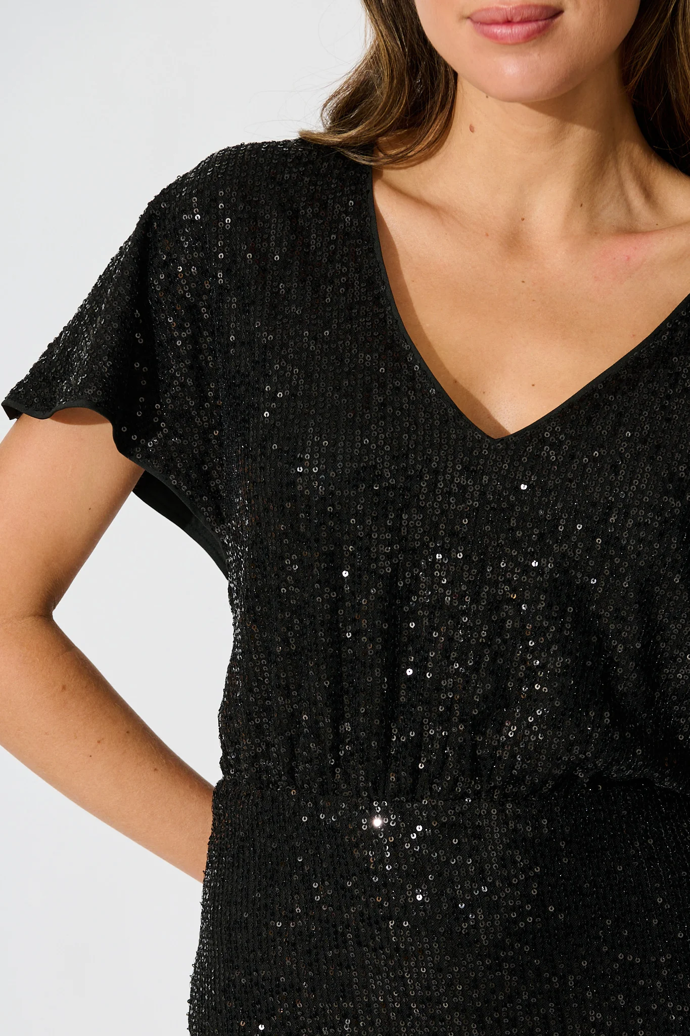 Divine Glamour Reversible Dress in Black Sequin - Image 8