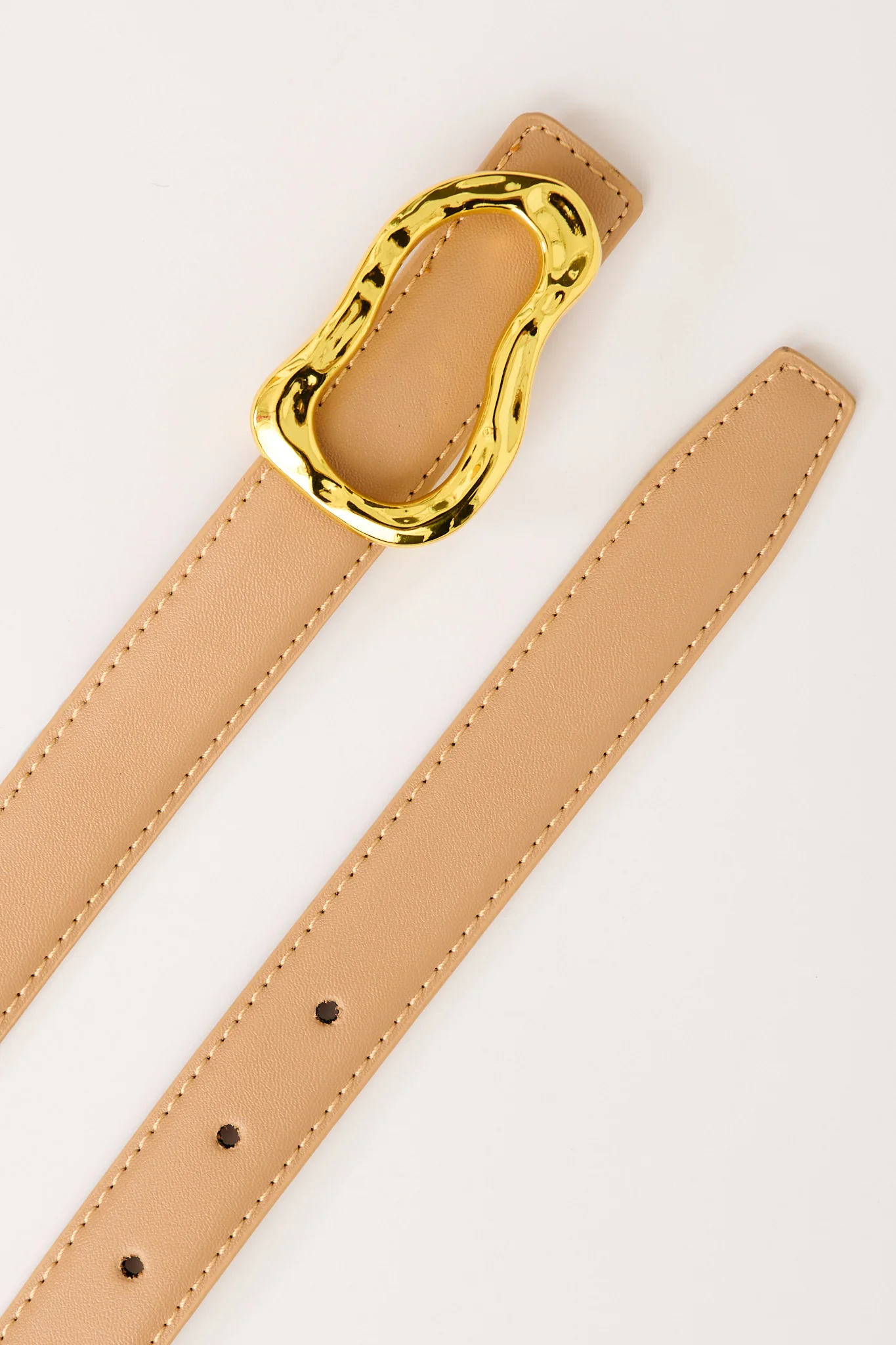 Donita Belt in Brown with Gold Irregular Buckle