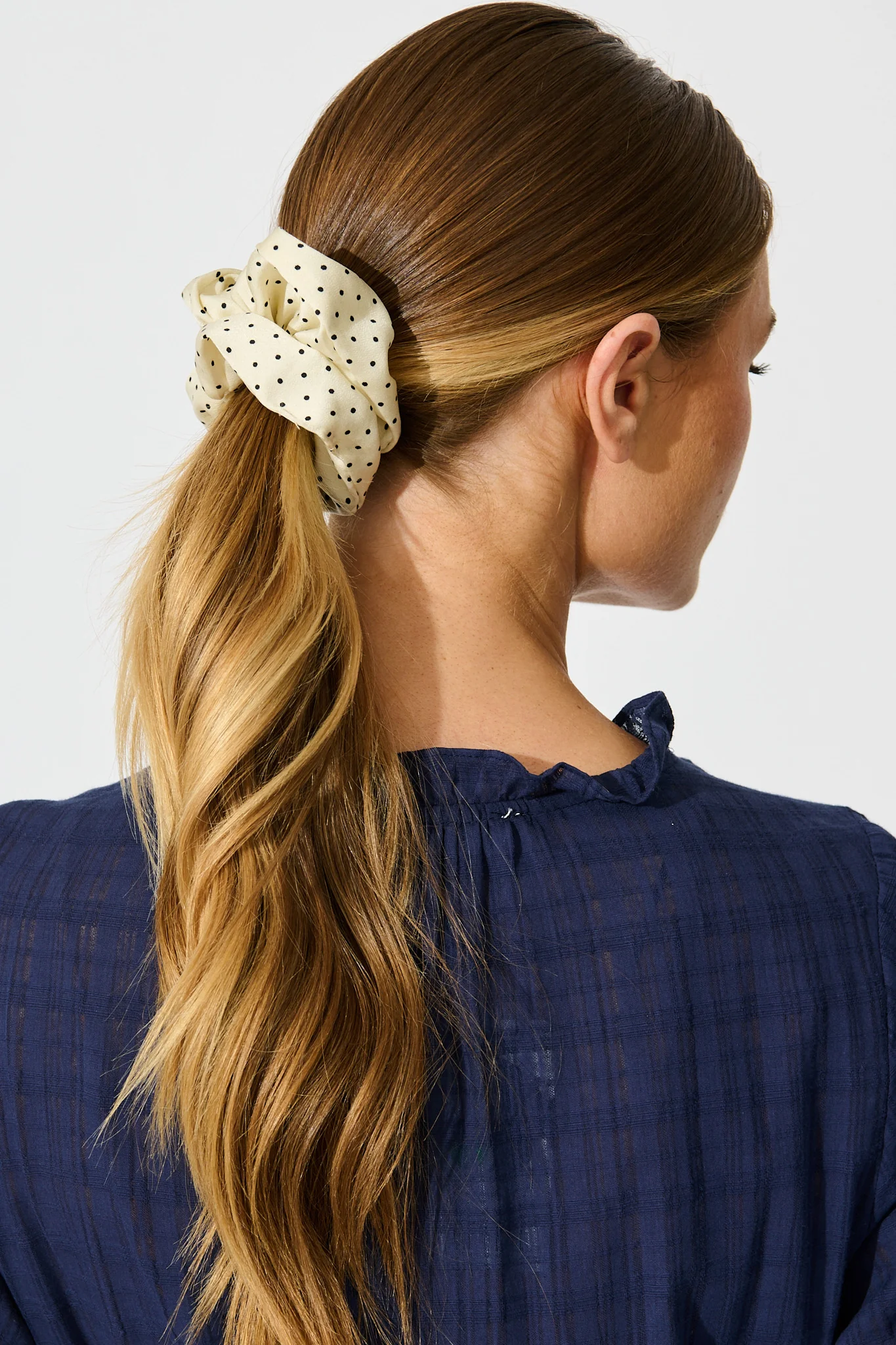 Dotty 2 Pack Scrunchie In Black and White Polka Dot - Image 2