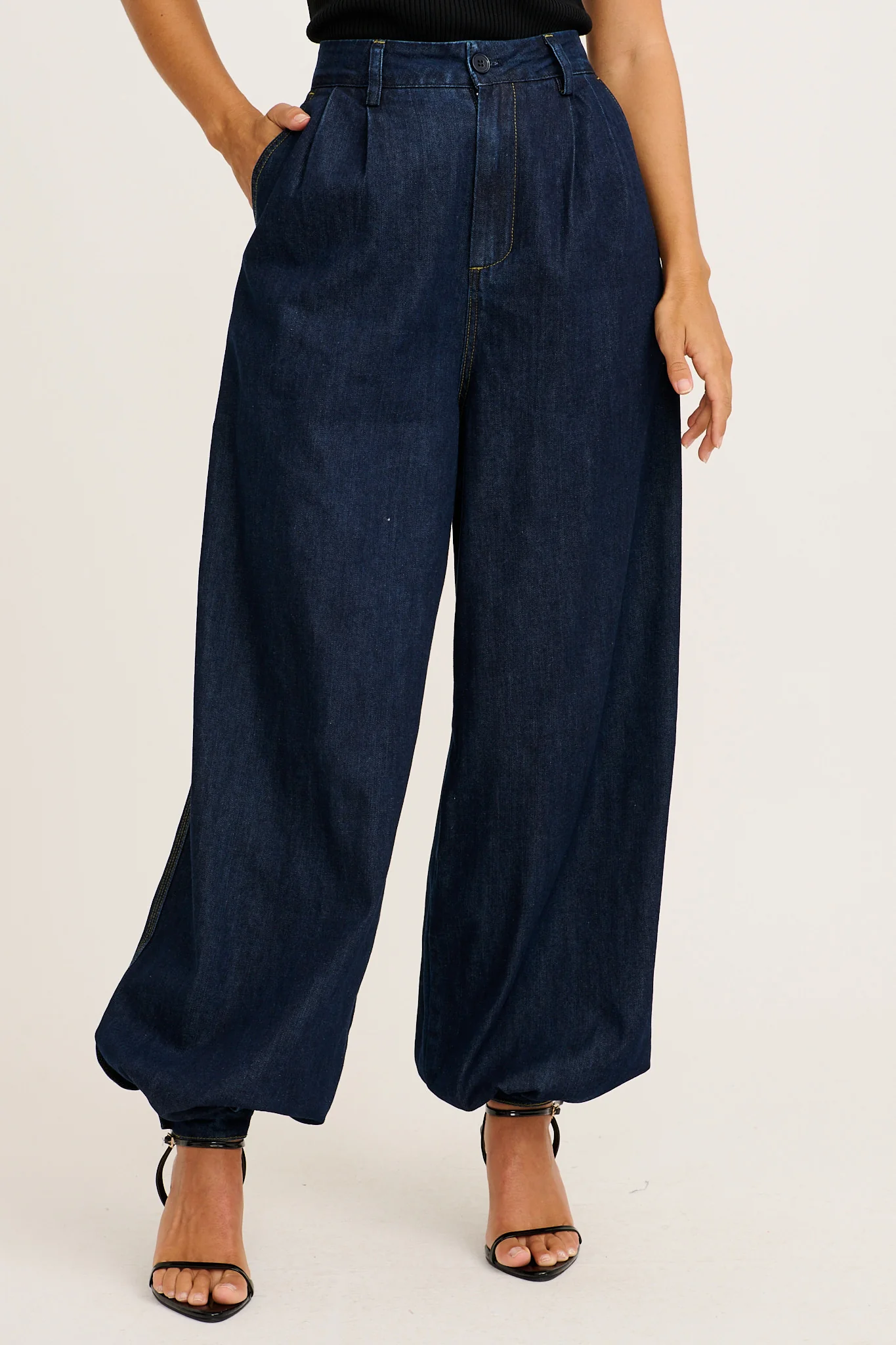Drew Balloon Pant in Indigo Denim - Image 3