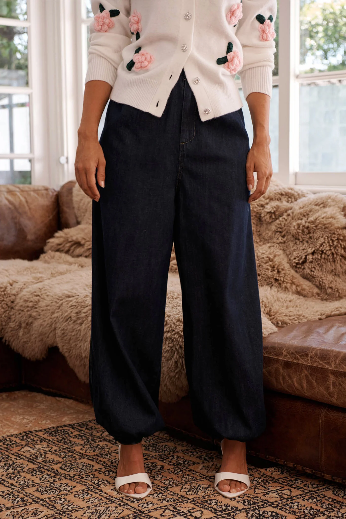 Drew Balloon Pant in Indigo Denim - Image 4