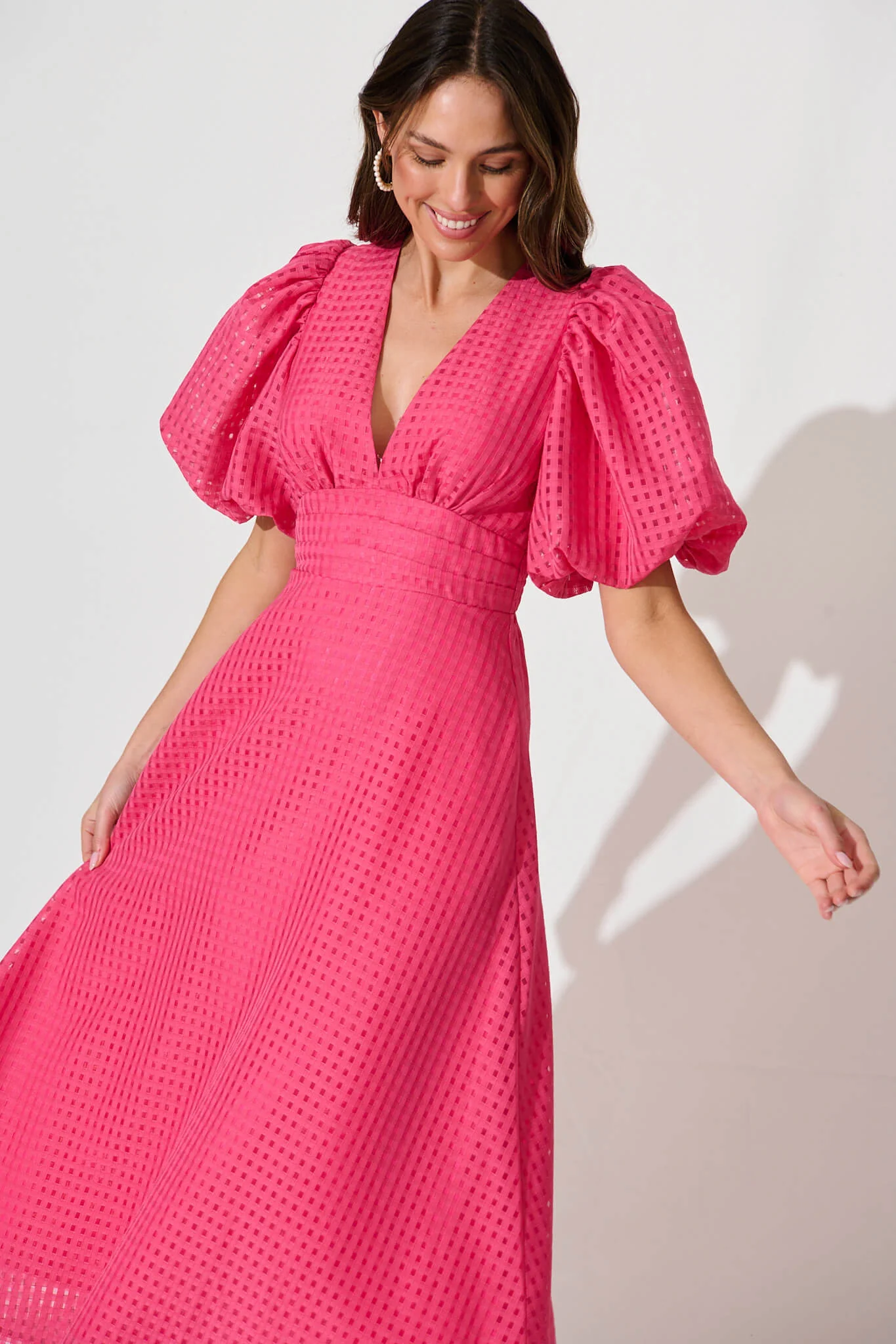Duchess Maxi Dress In Pink Organza - Image 2