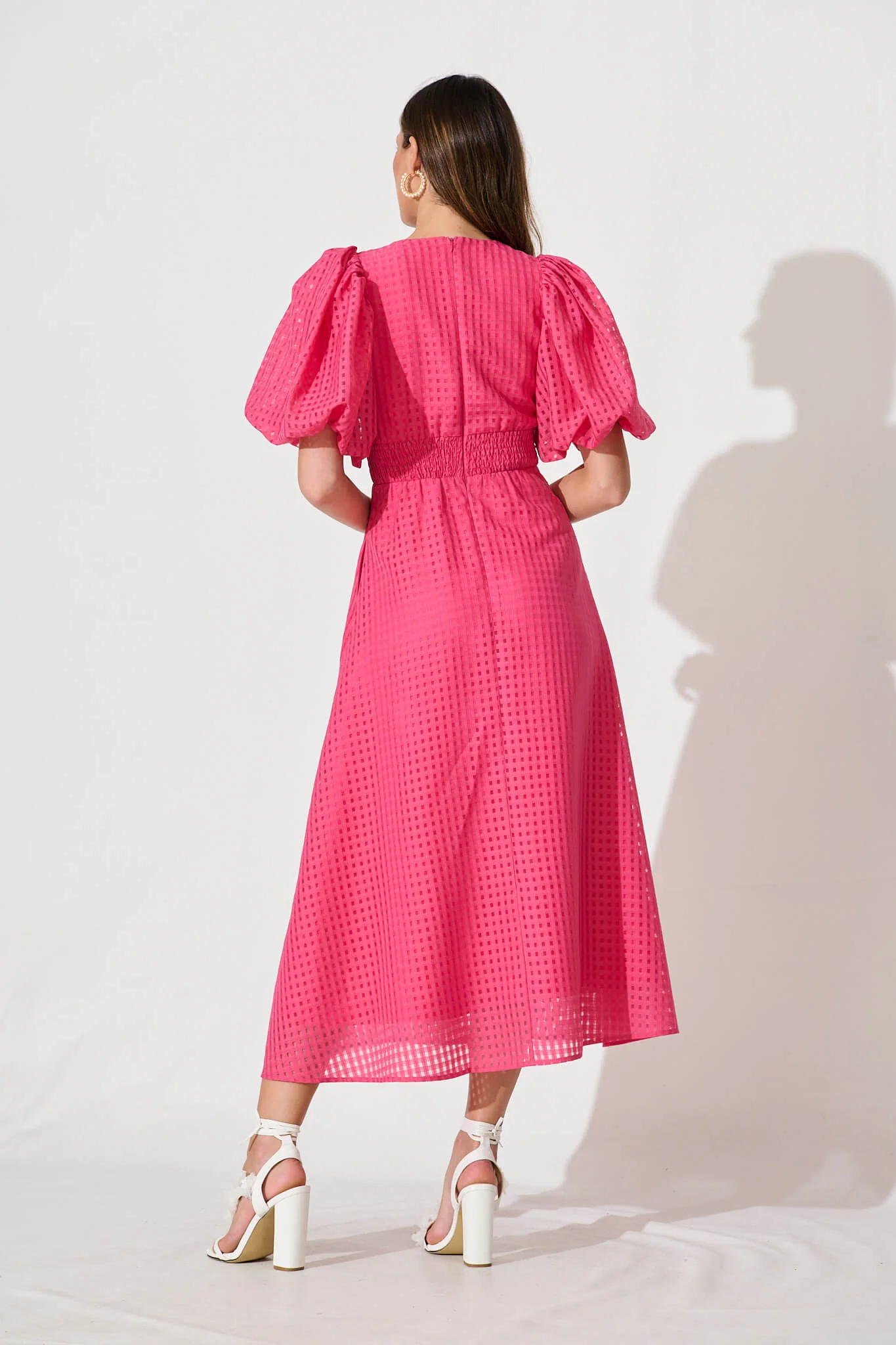 Duchess Maxi Dress In Pink Organza - Image 4