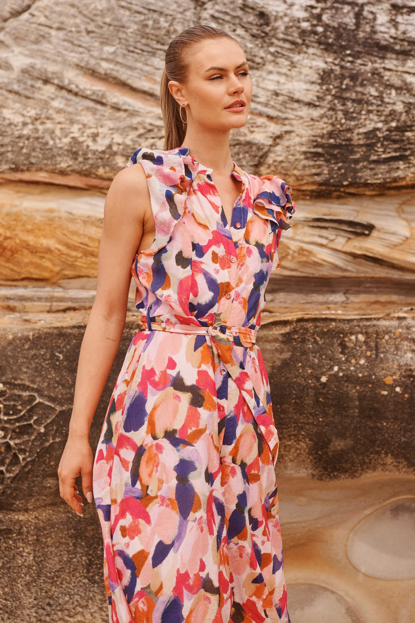 Dusk Desire Midi Dress in Multi Print - Image 5