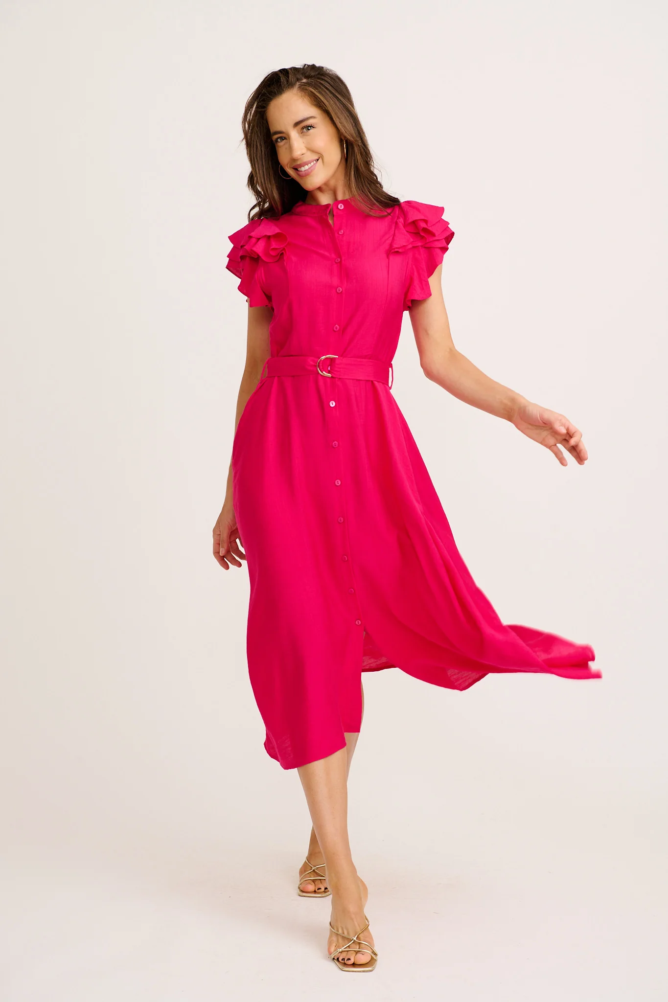 Dusk Desire Midi Dress in Pink - Image 3