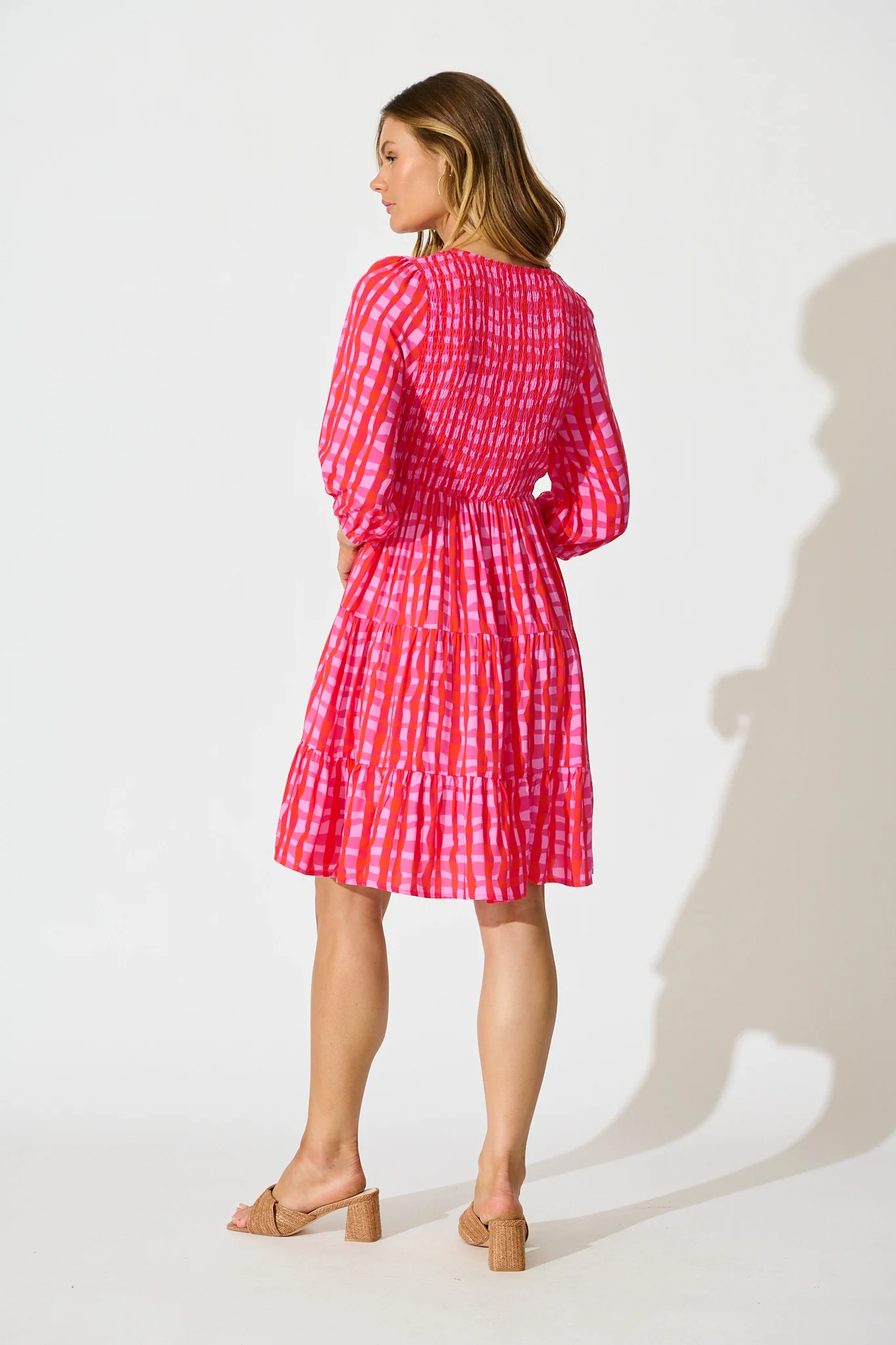 Echo Dress in Multi Pink Gingham - Image 4