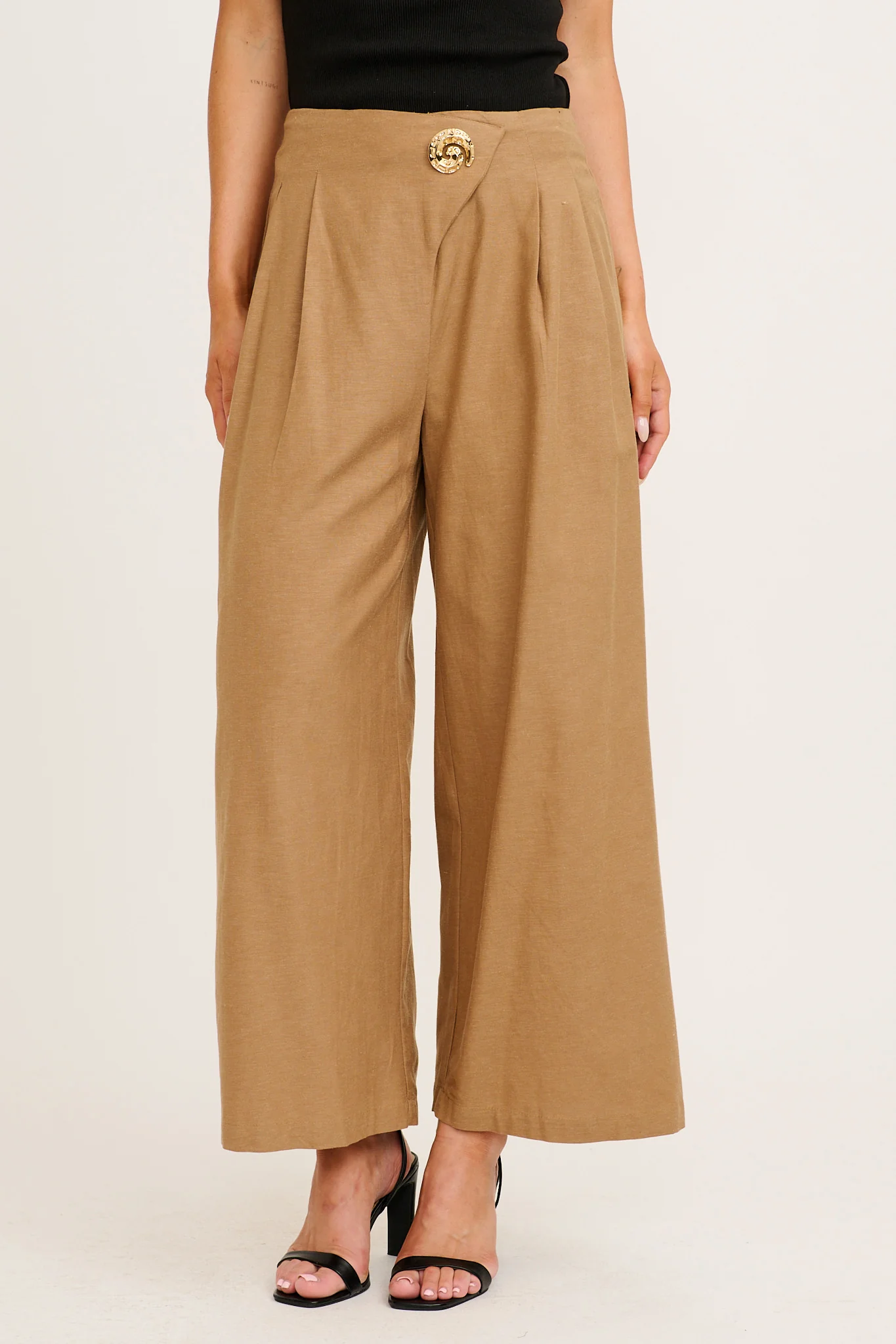 Elements Pant in Taupe Cotton Linen