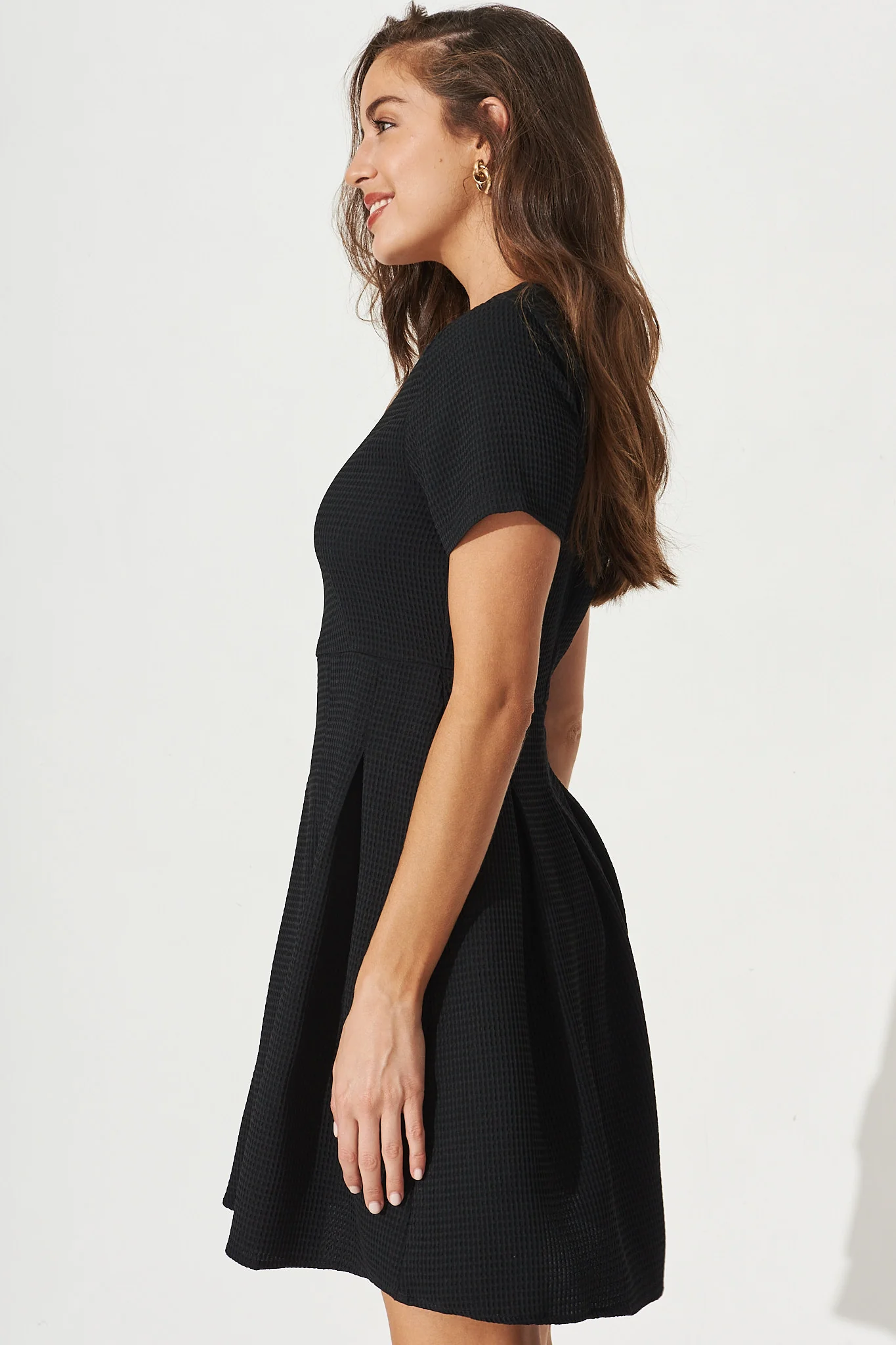 Elizabeth Dress In Textured Black - Image 3