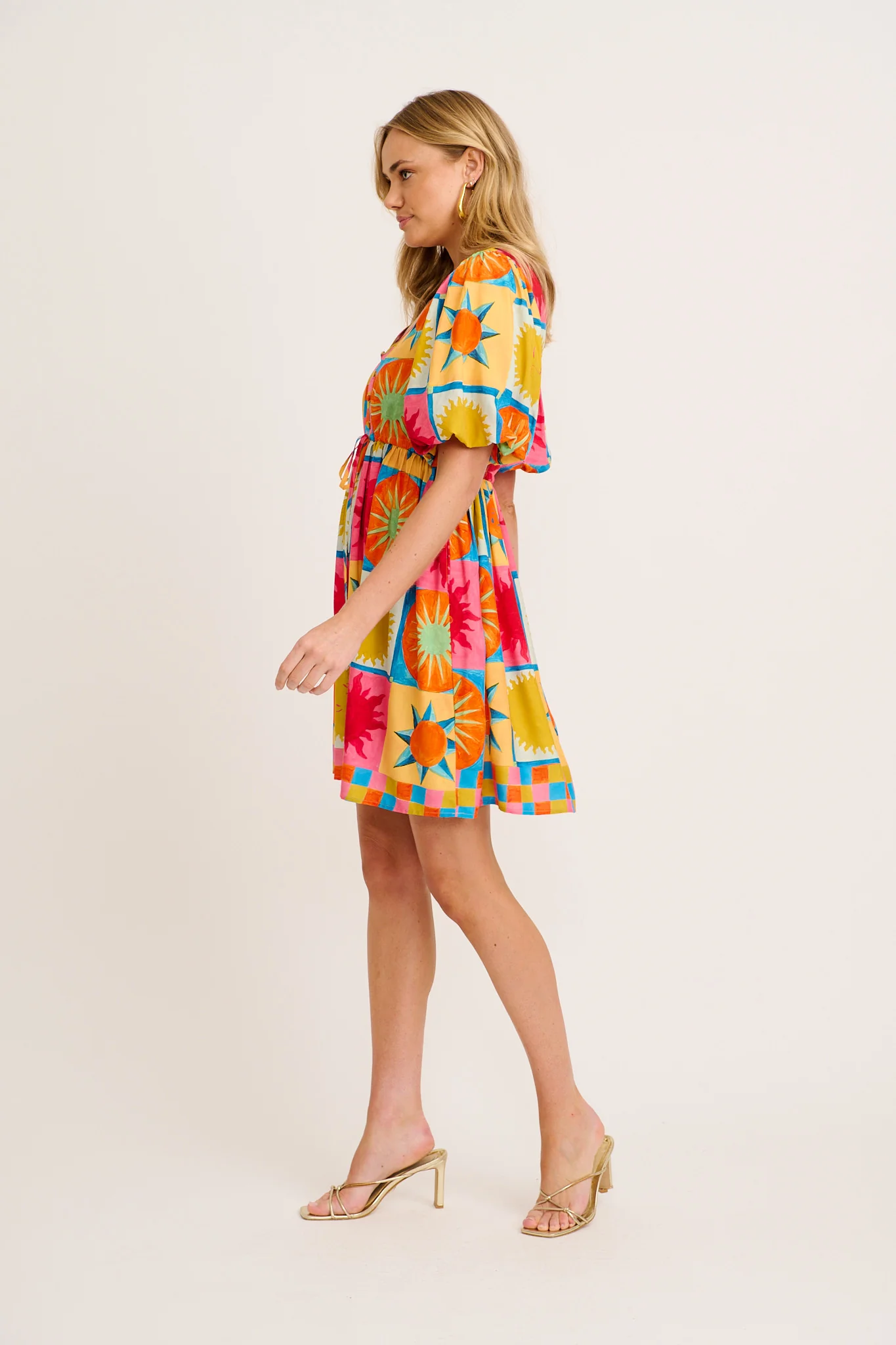 Elka Dress in Multi Tile Print - Image 3