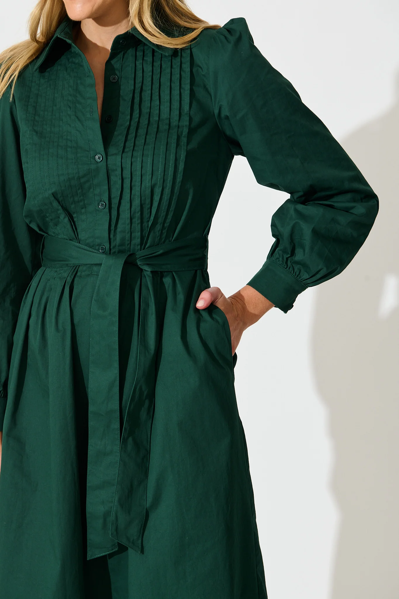 Ellery Midi Dress in Emerald Cotton - Image 5