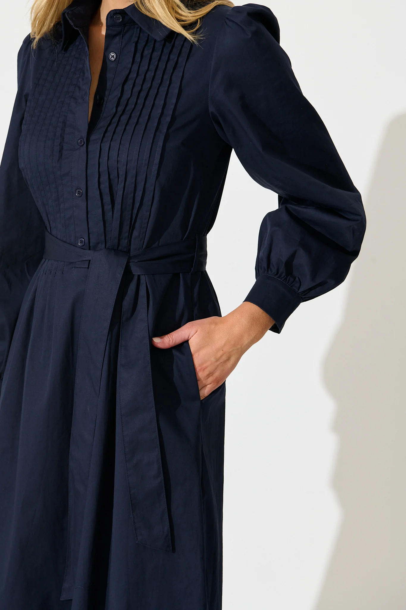 Ellery Midi Dress in Navy Cotton - Image 8