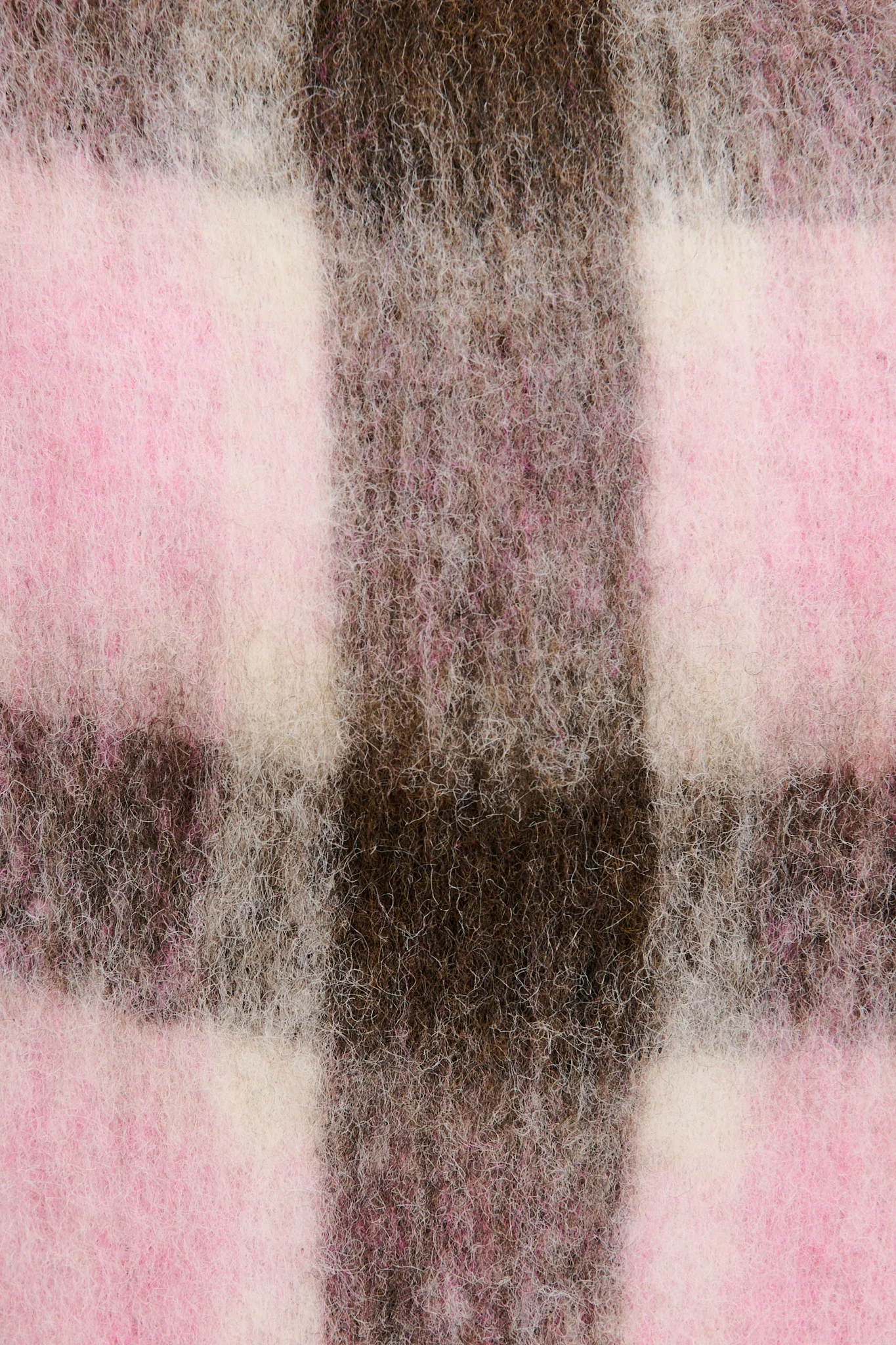 Elodie Knit Scarf in Multi Pink Check - Image 3