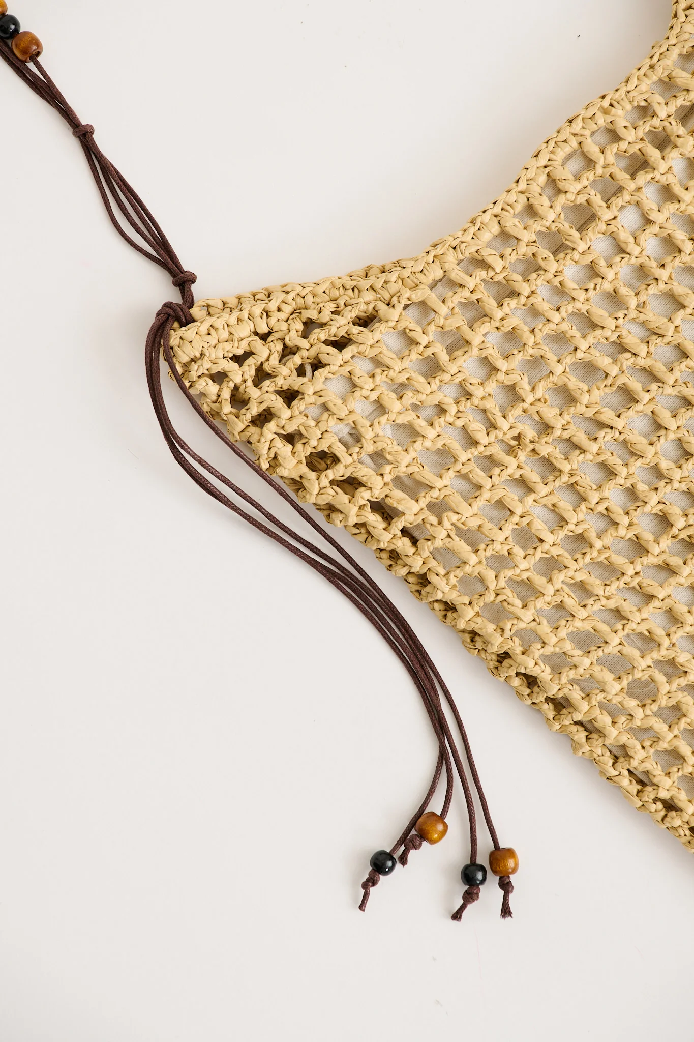 Elodie Woven Tote Bag in Natural Raffia with Beads - Image 5