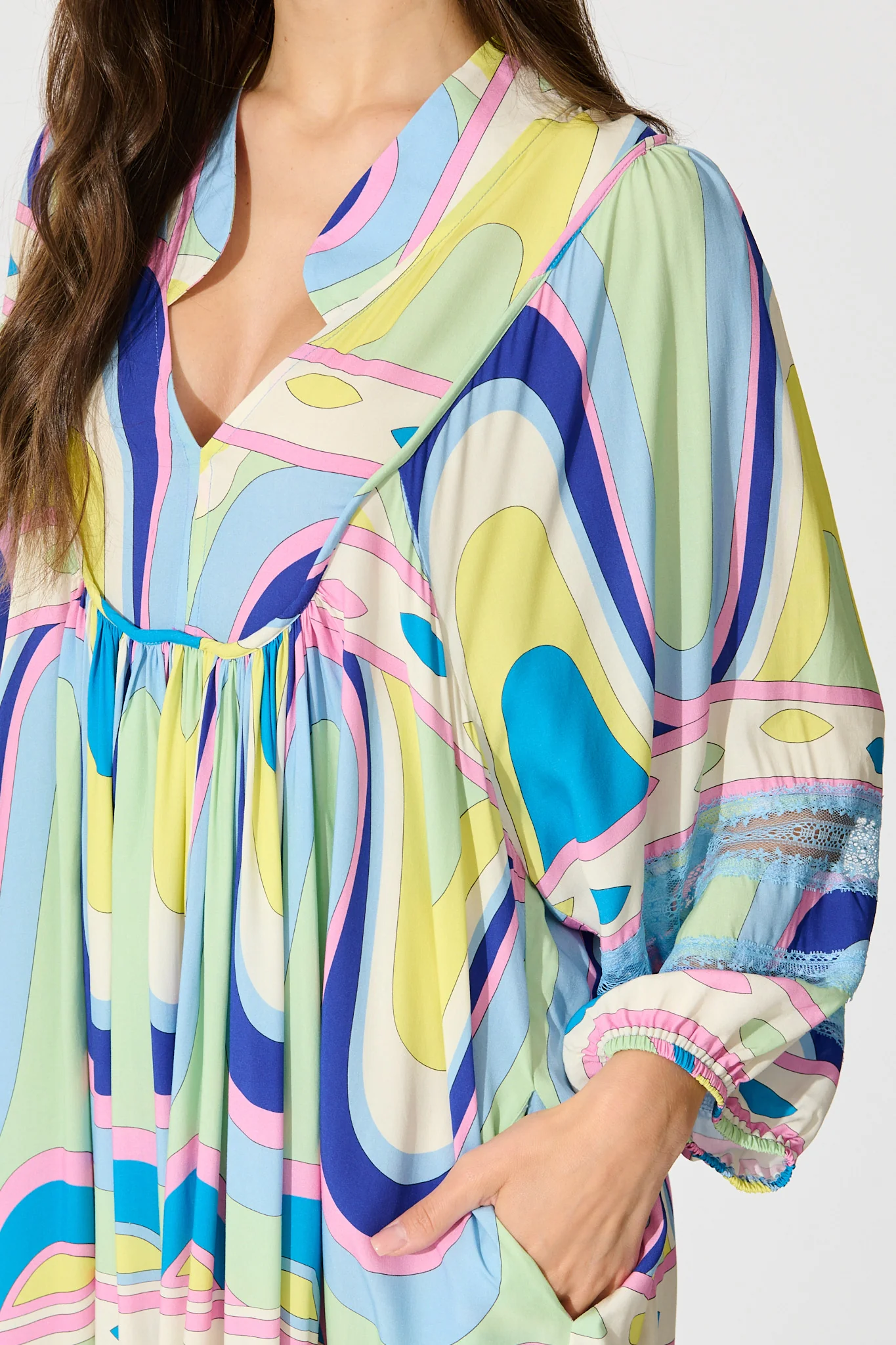 Elsey Smock Dress in Multi Print - Image 5