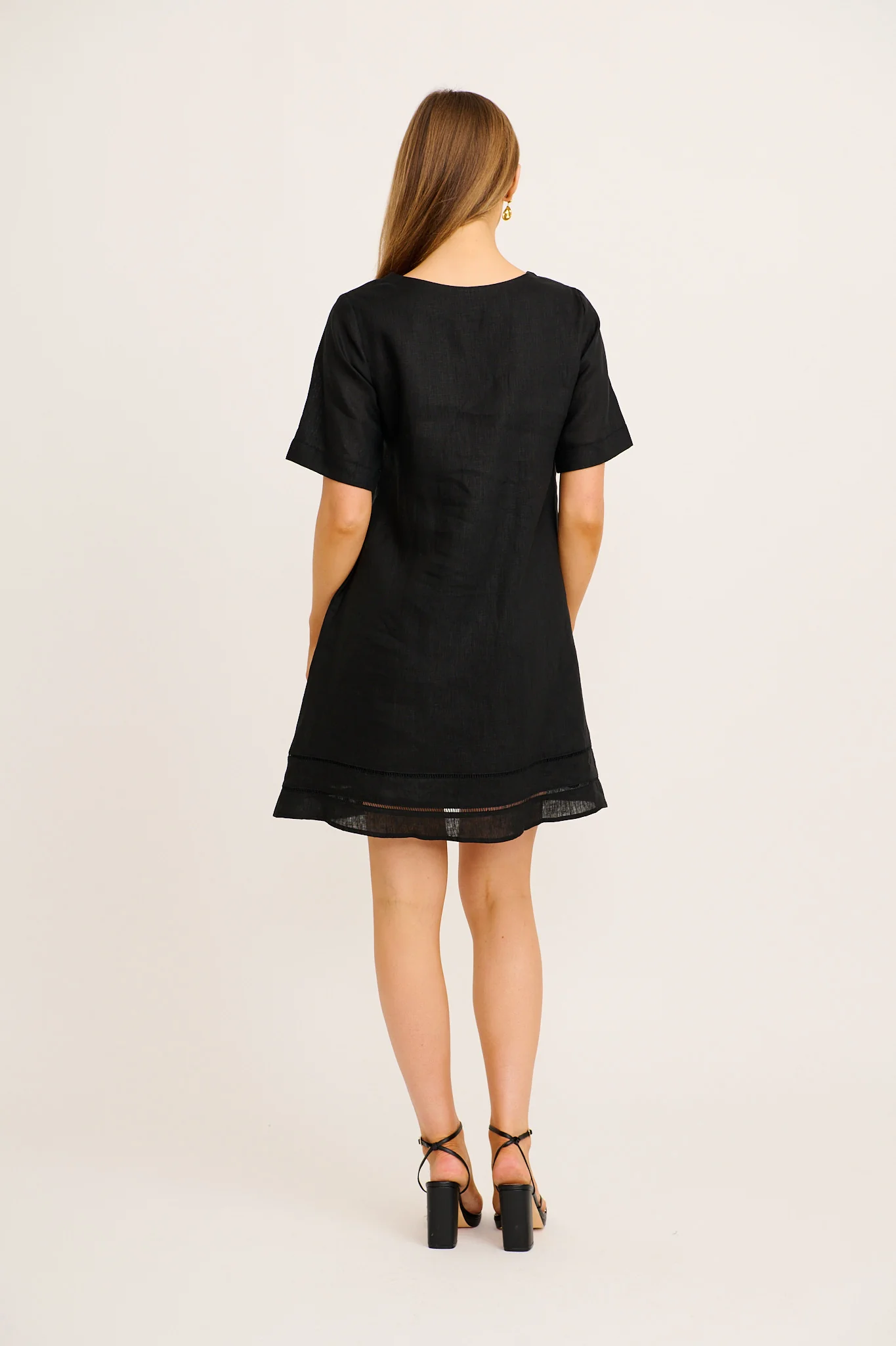 Elspeth Dress in Black Linen - Image 4