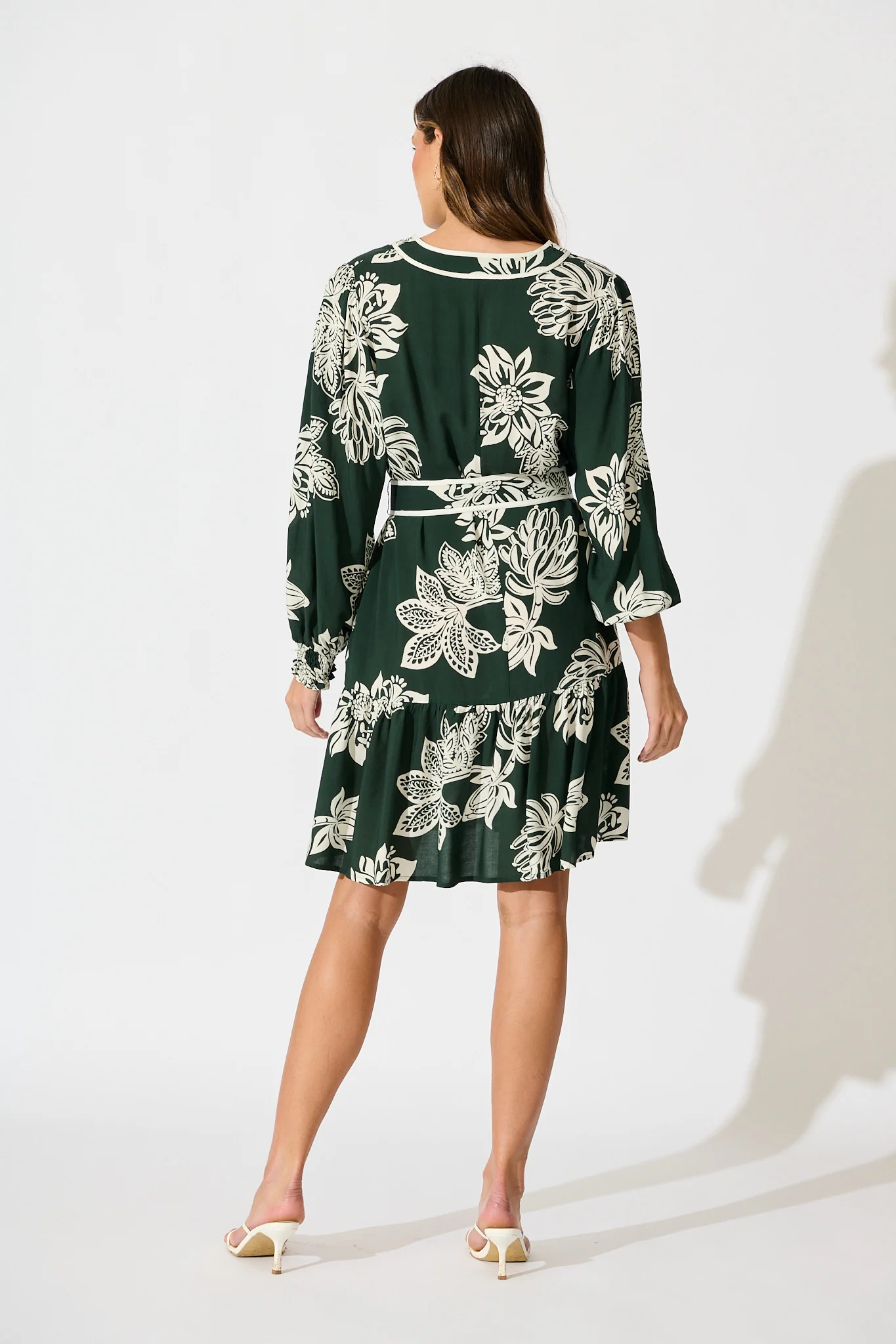Embrace Dress in Emerald White Floral - Image 4