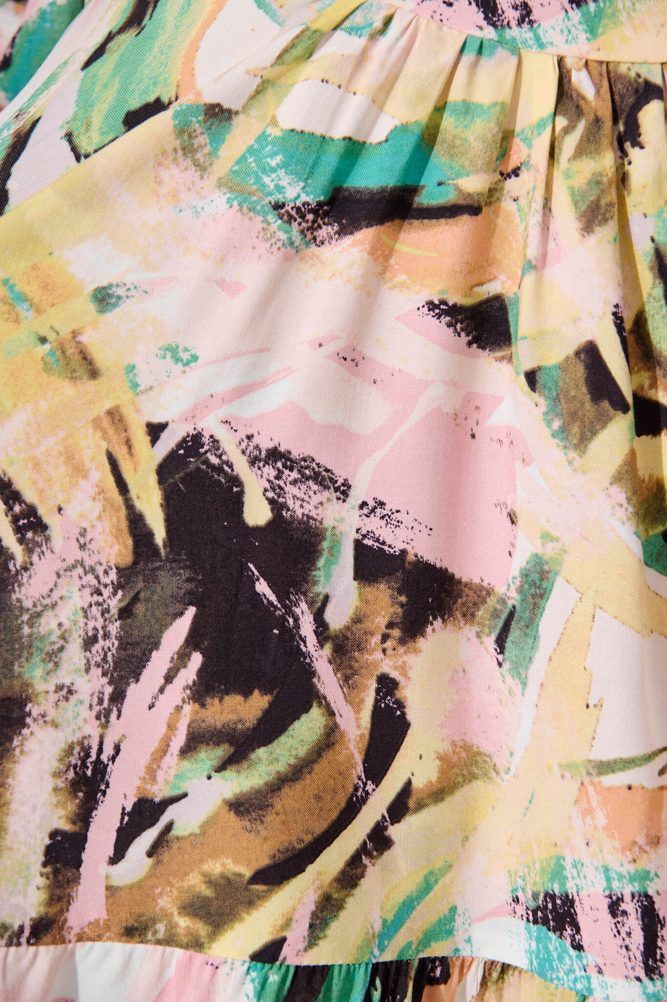 Emelyn Smock Dress In Multi Brushstroke Print - Image 6
