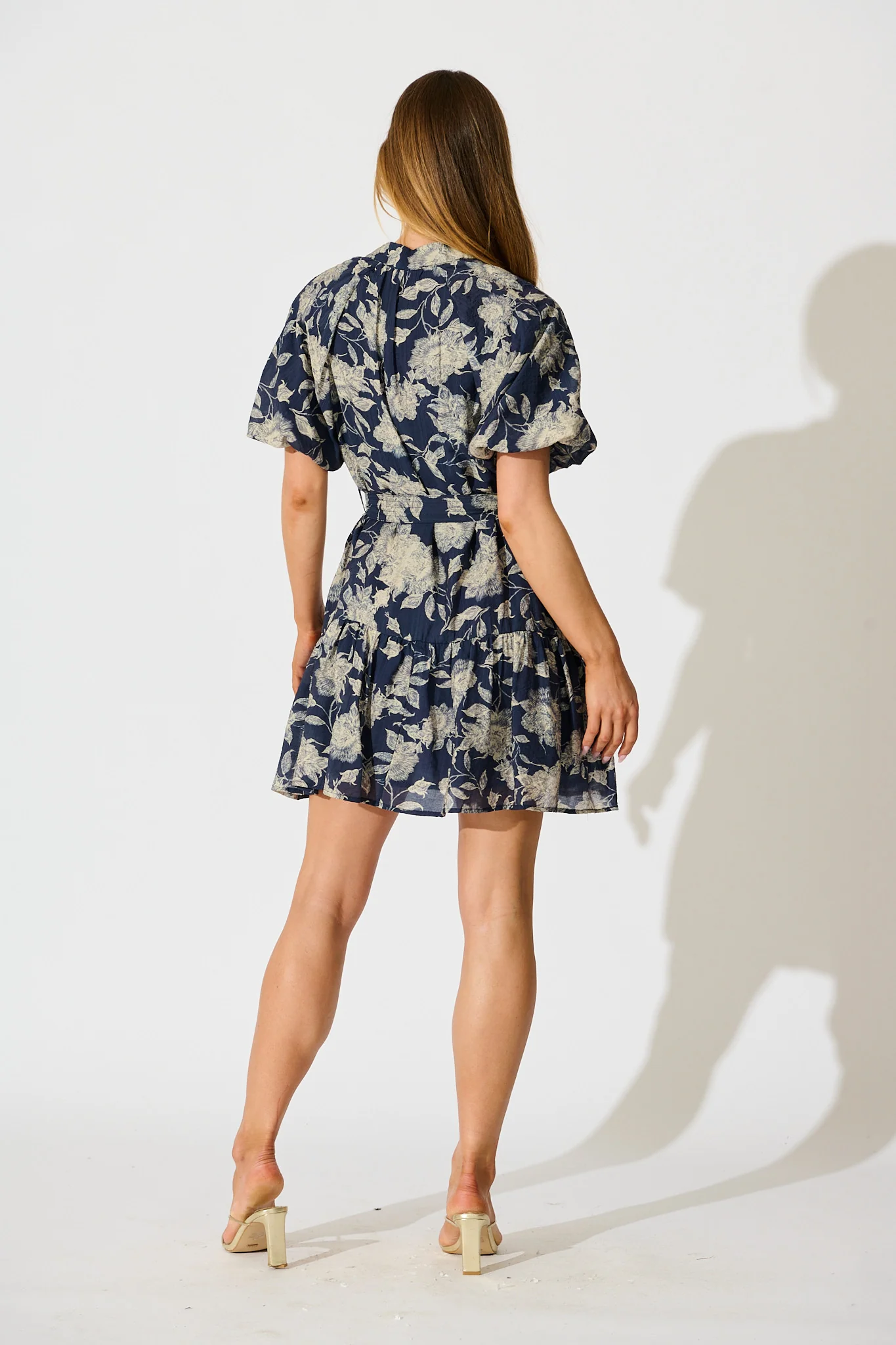 Enara Dress in Navy with Cream Floral - Image 4