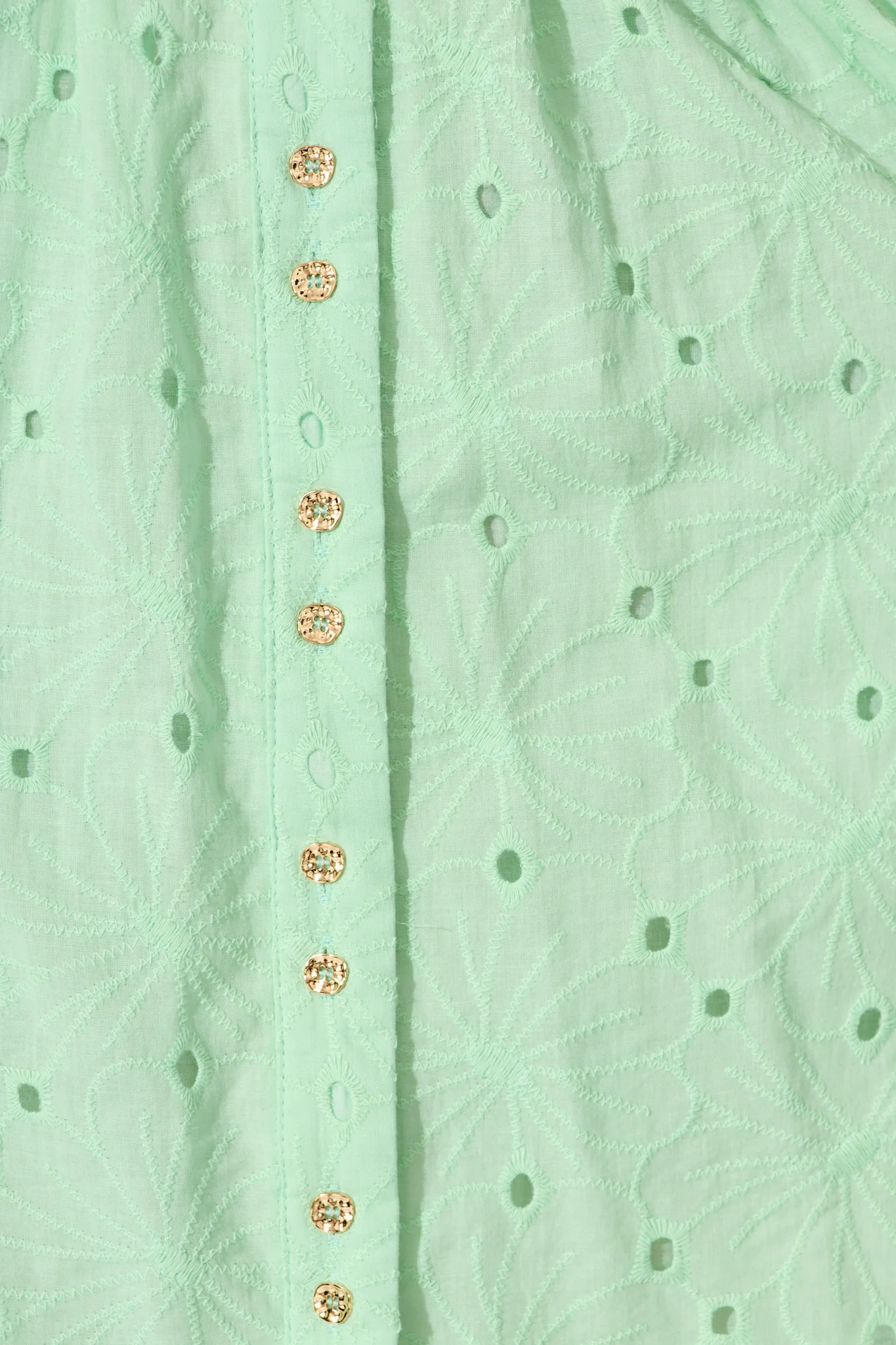 Eugena Dress in Mint Broderie Cotton - Image 6